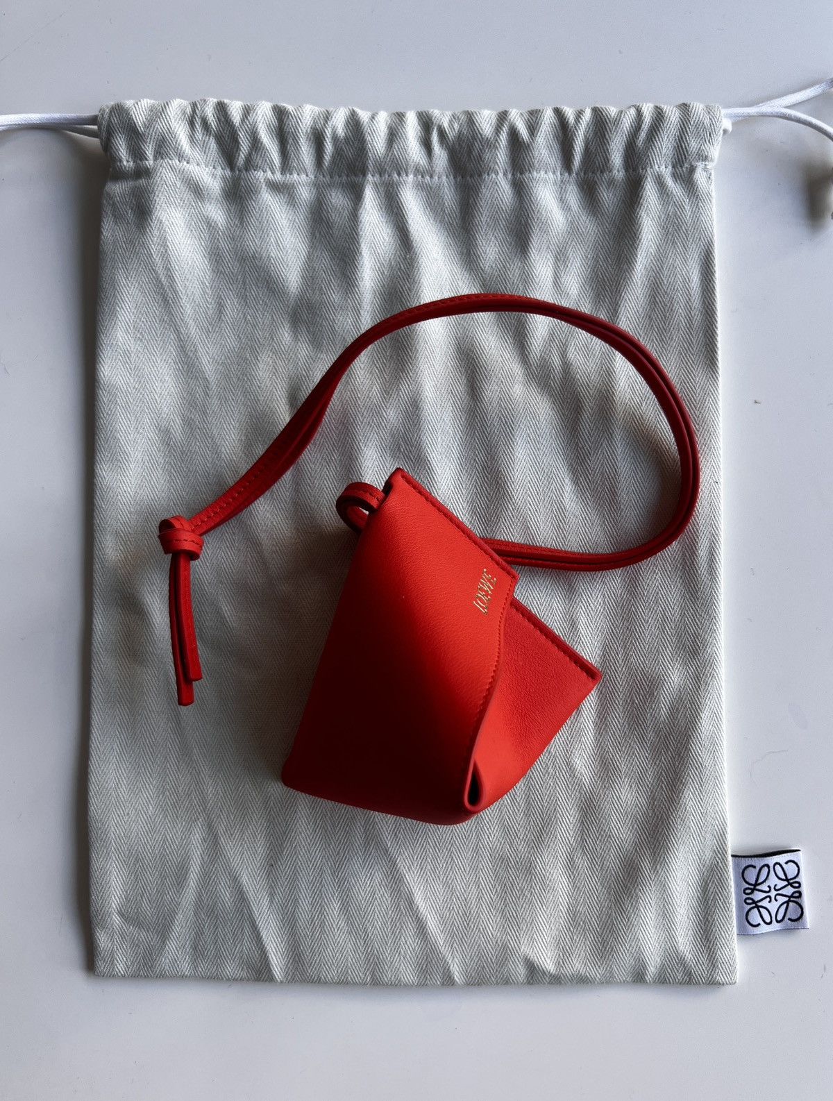 image of Loewe Puzzle Fold Charm in Orange, Men's