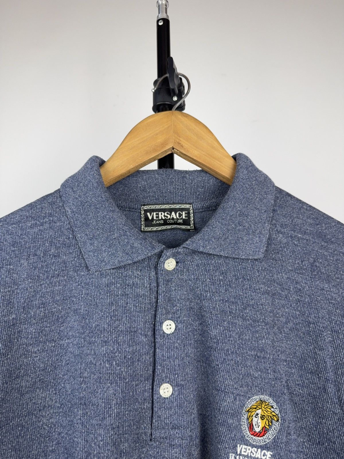 Versace Jeans Couture Retro Versace Jeans Couture Medusa Logo Polo Shirt Blue XL Size US L / EU 52-54 / 3 - 3 Thumbnail