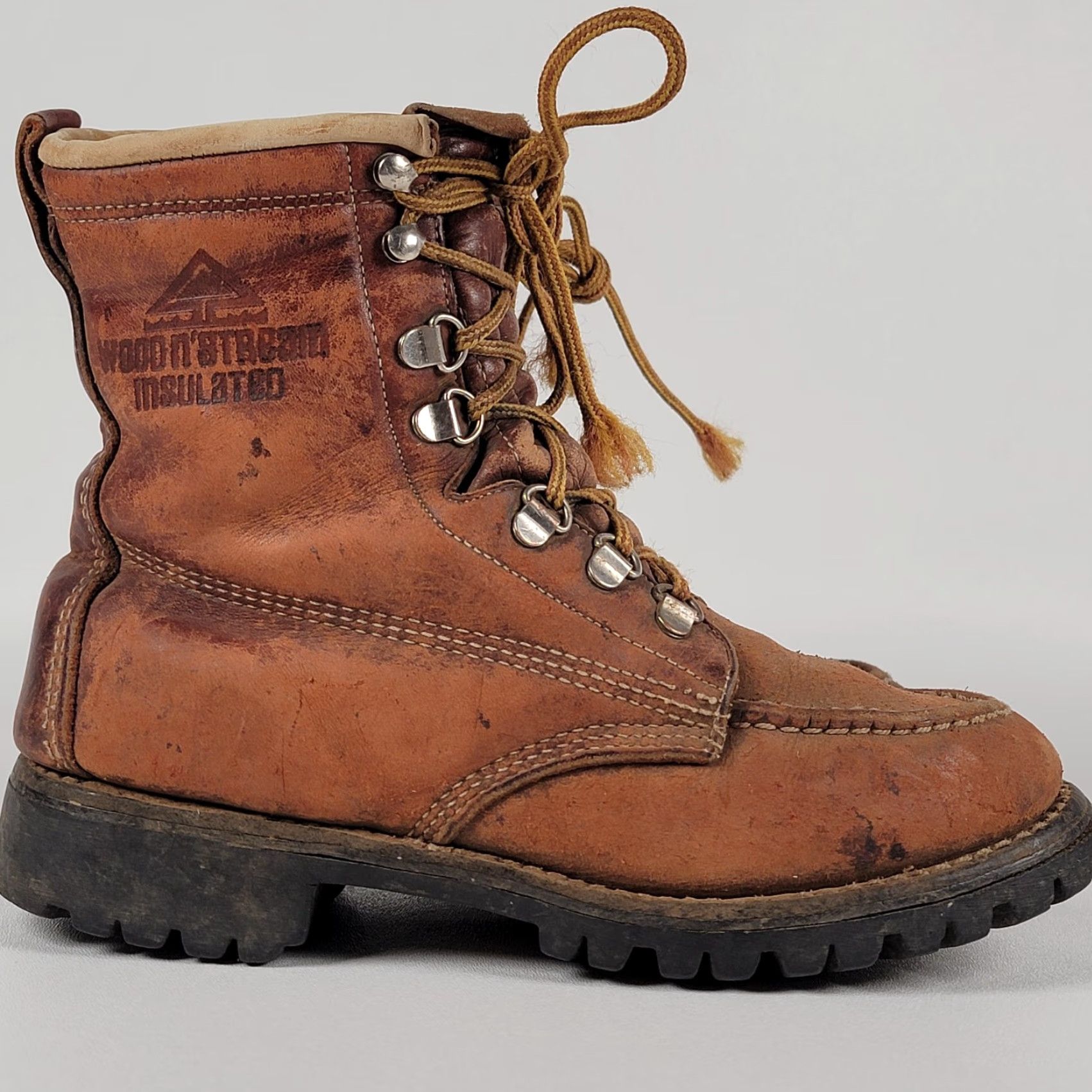 Vintage VINTAGE Wood Stream Boots Men Brown Leather Workwear Grunge Size 6.5 N Boots Size US 7 / EU 40 - 2 Thumbnail