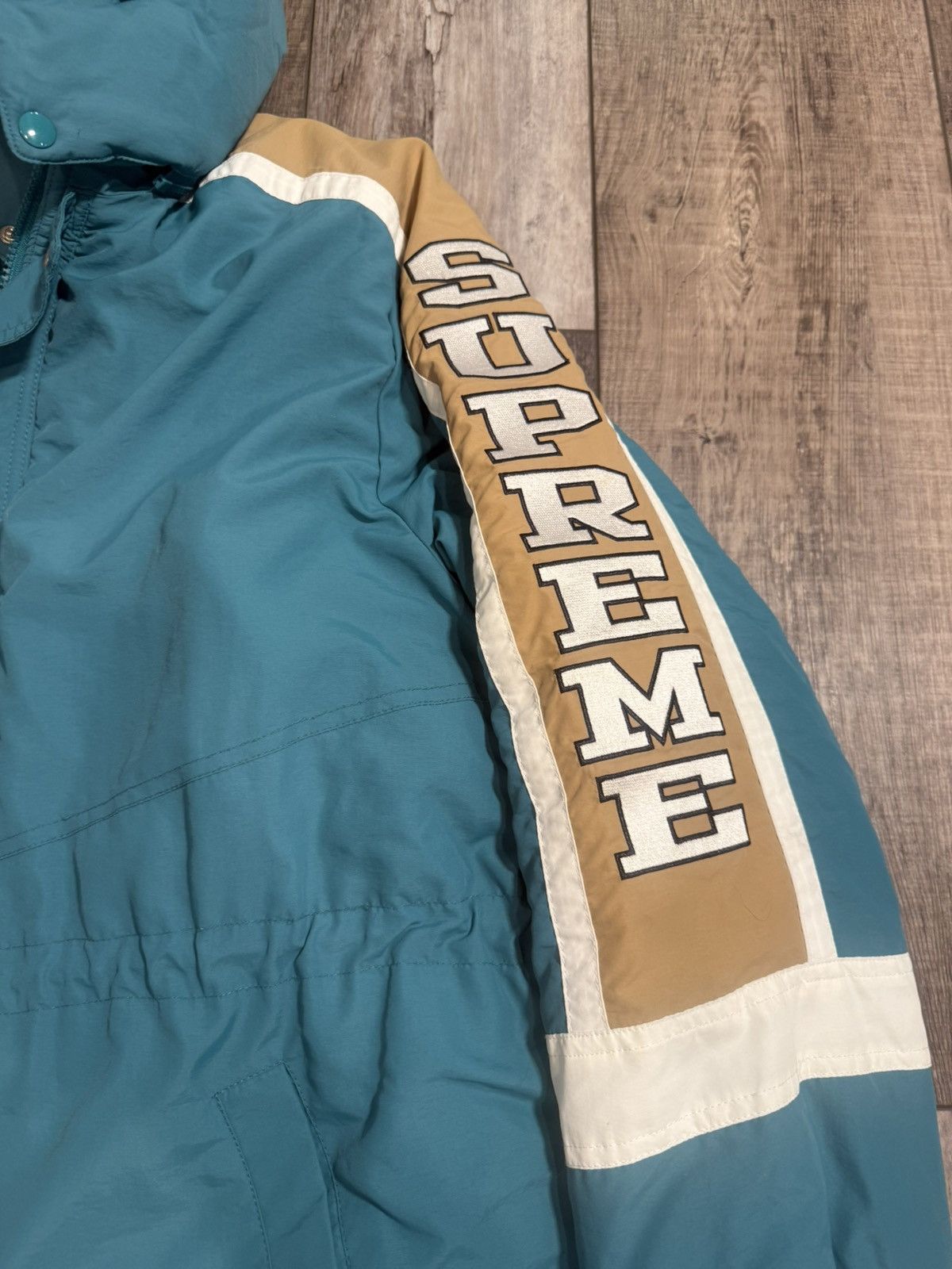 Supreme VINTAGE SUPREME SLEEVE LOGO SIDELINE PARKA TEAL SIZE L FW18 Size US L / EU 52-54 / 3 - 2 Thumbnail