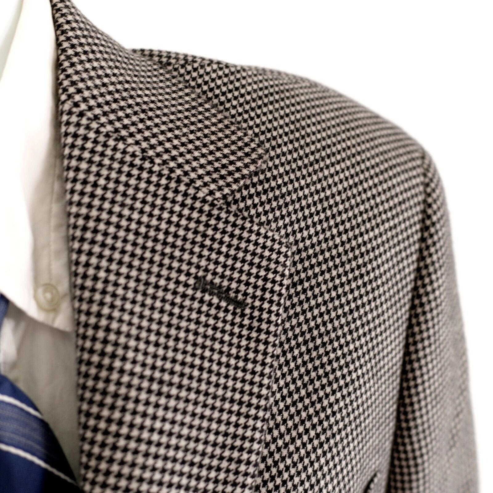 Arnold Brant Arnold Brant Thick 100% Cashmere Houndstooth Black White 3 B Size 38S - 2 Thumbnail