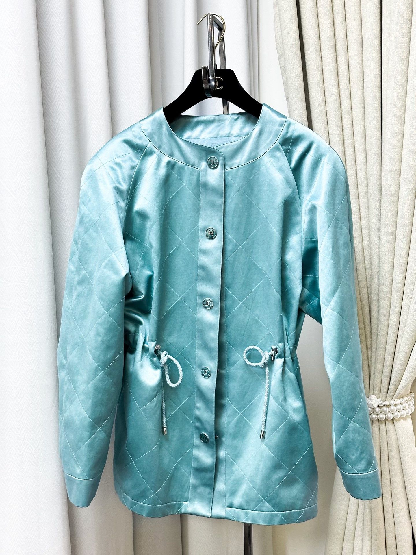 Chanel Chanel Silk Satin Quilted Trench Coat Size S / US 4 / IT 40 - 1 Thumbnail