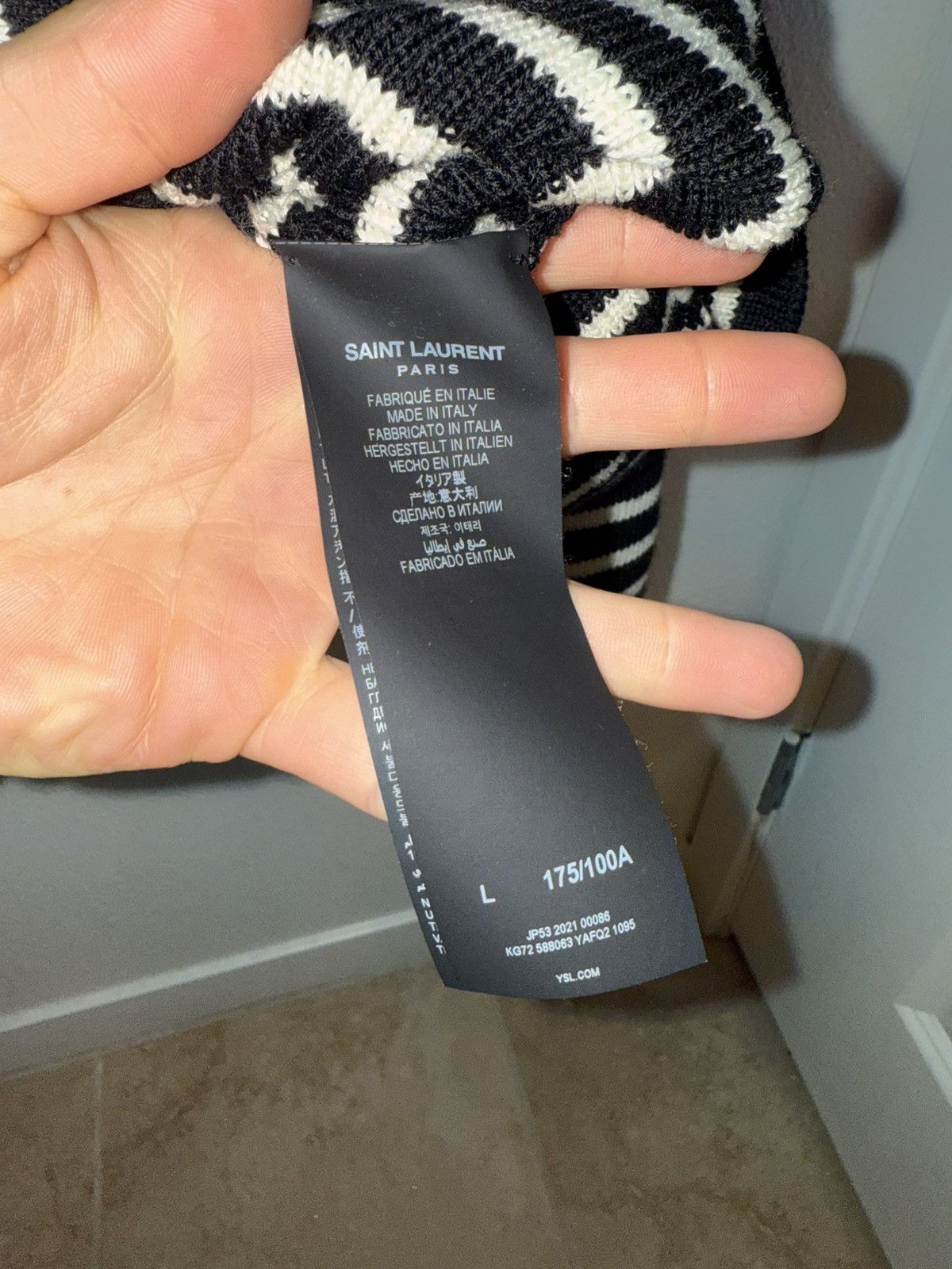 Saint Laurent Paris Saint Laurent Stripped Jumper (hedi) Size US M / EU 48-50 / 2 - 4 Thumbnail