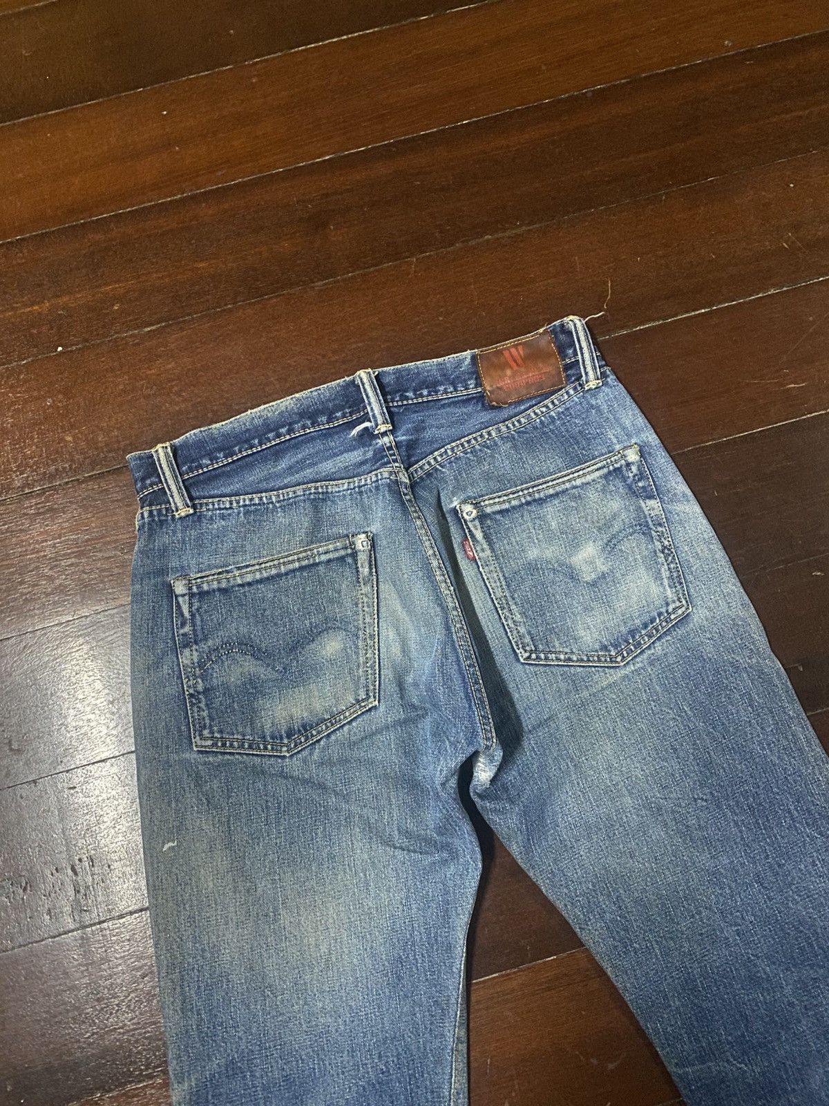 Warehouse Vintage 90s Warehouse patch leather Selvedge distressed Size US 32 / EU 48 - 17 Thumbnail