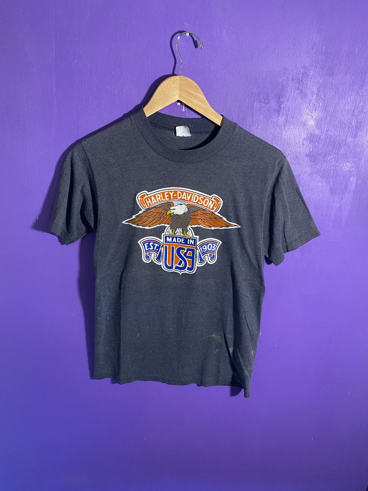 Harley Davidson × Vintage Vintage 80s Harley Davidson ocean springs faded t-shirt Size US M / EU 48-50 / 2 - 1 Thumbnail