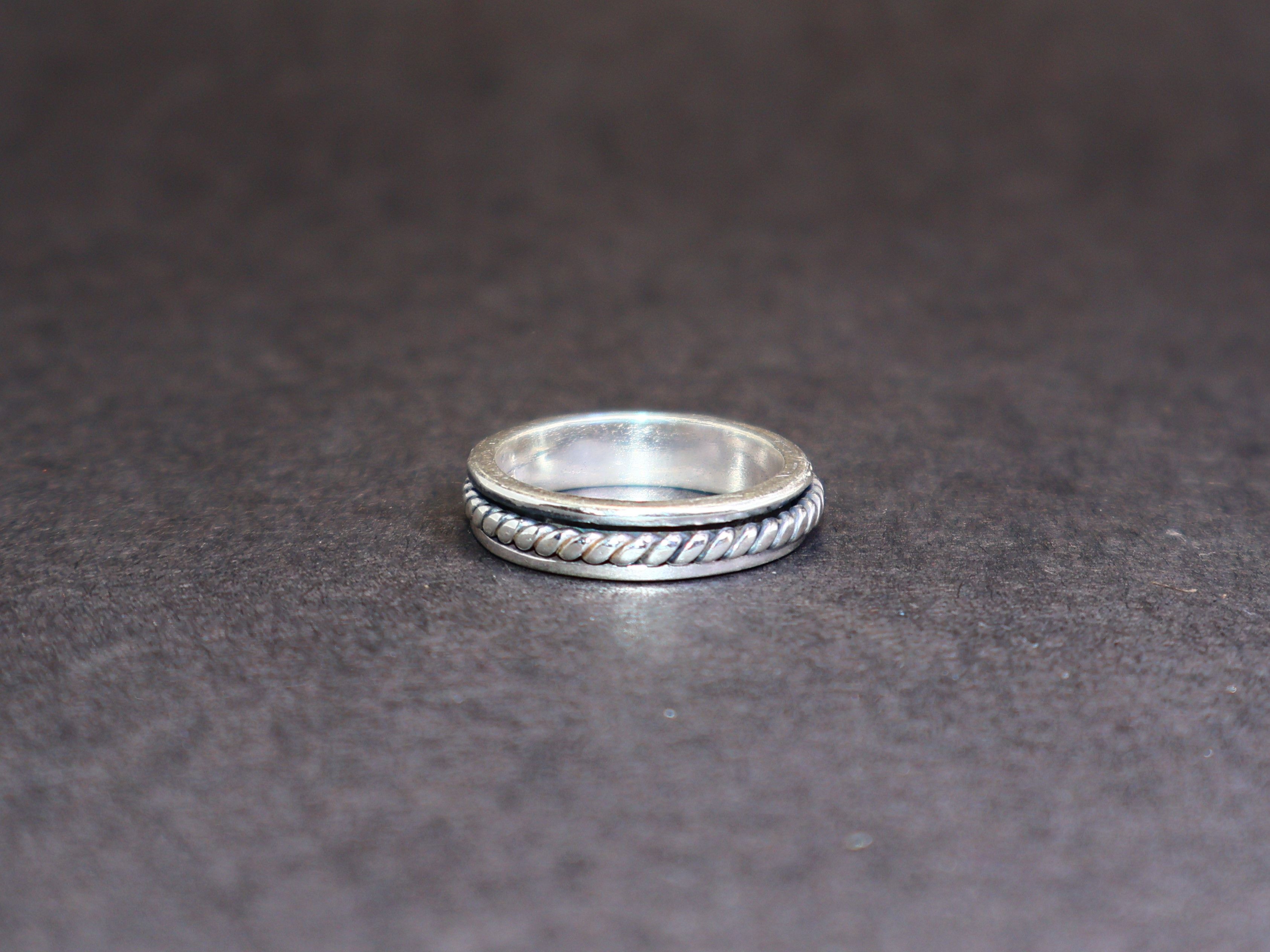 Handmade Spinner Band Ring, 925 Sterling Silver, Handmade Unisex Band Size ONE SIZE - 2 Thumbnail