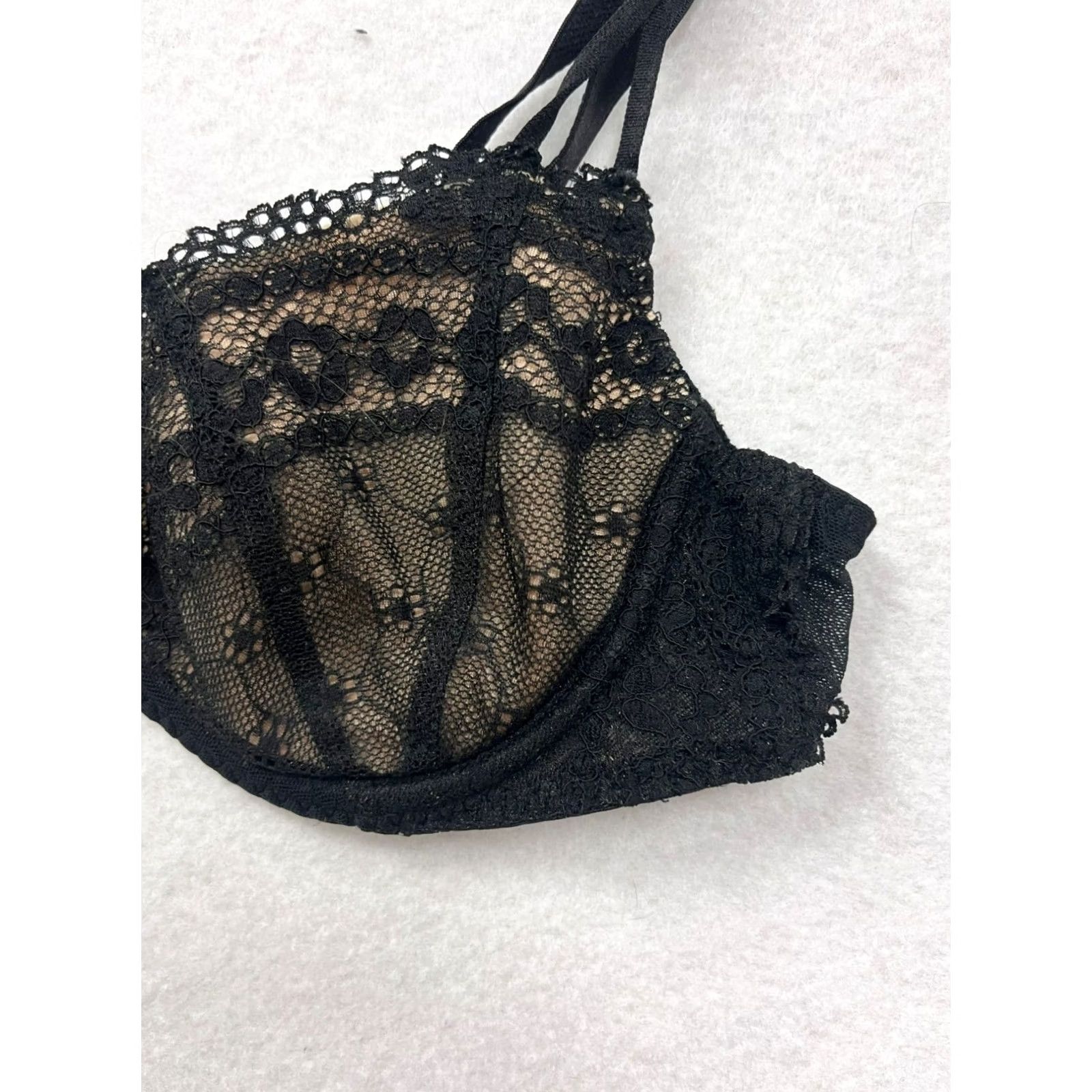 Betsey Johnson VINTAGE Betsey Johnson Black Lace Underwire Bra 34A Womens Bralette Size 34A Mens? Size ONE SIZE - 3 Thumbnail