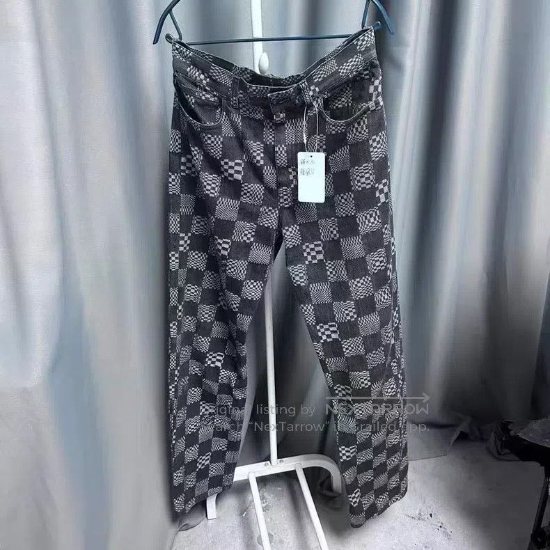 Louis Vuitton Louis Vuitton Checkerboard printed denim trousers Size US 33 - 1 Thumbnail