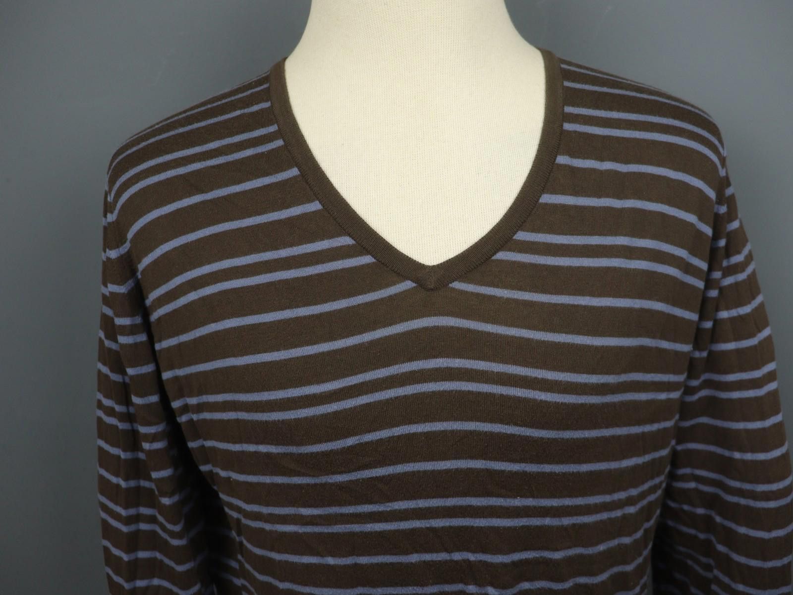 John Smedley John Smedley Brown Blue Striped Pullover Sweater Size XL Size US XL / EU 56 / 4 - 2 Thumbnail