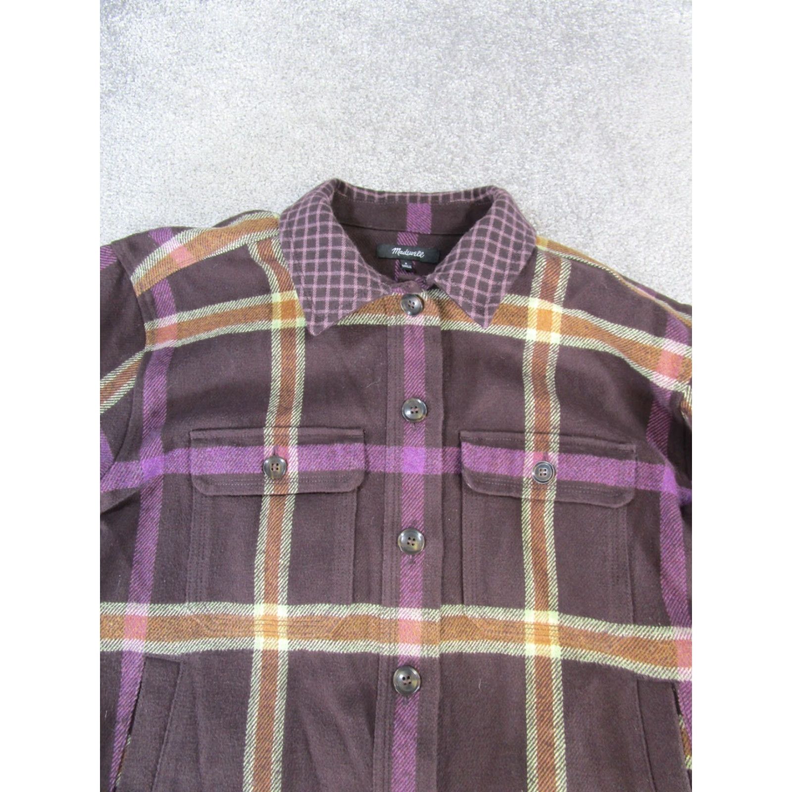 Madewell VINTAGE Madewell Plaid Flannel Shirt Womens Small Purple Cotton, Button-Up, Long Sleeve Size S / US 4 / IT 40 - 2 Thumbnail