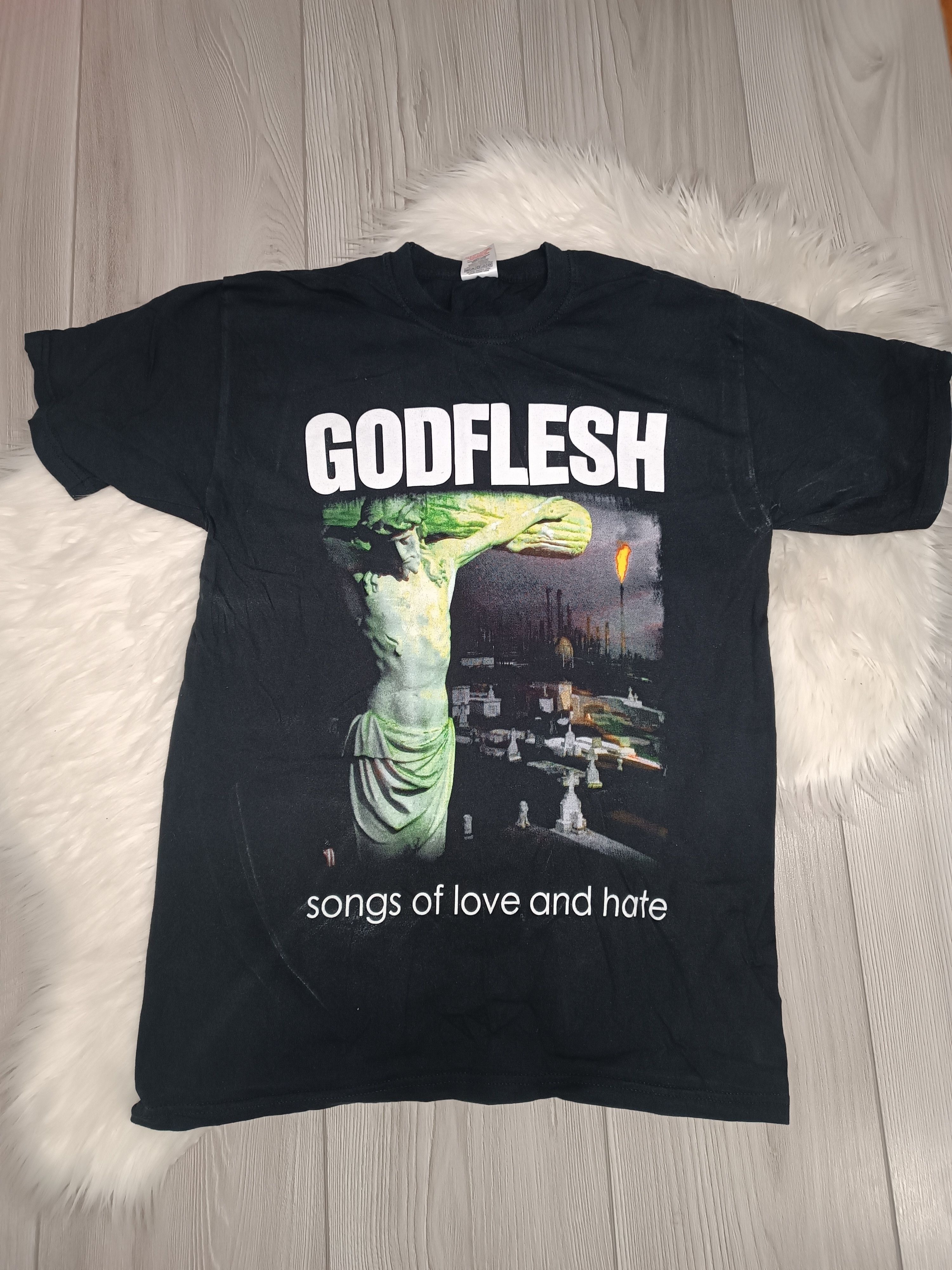 Image of Band Tees x Rock T Shirt Vintage Godflesh Songs Of Love And Hate 00S Shirt in Black (Size Small)