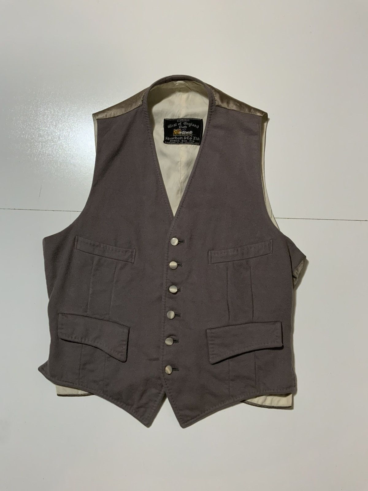 Vintage West Of England Strachan Doeskin Wool Waistcoat Vest Jacket Size US S / EU 44-46 / 1 - 1 Thumbnail