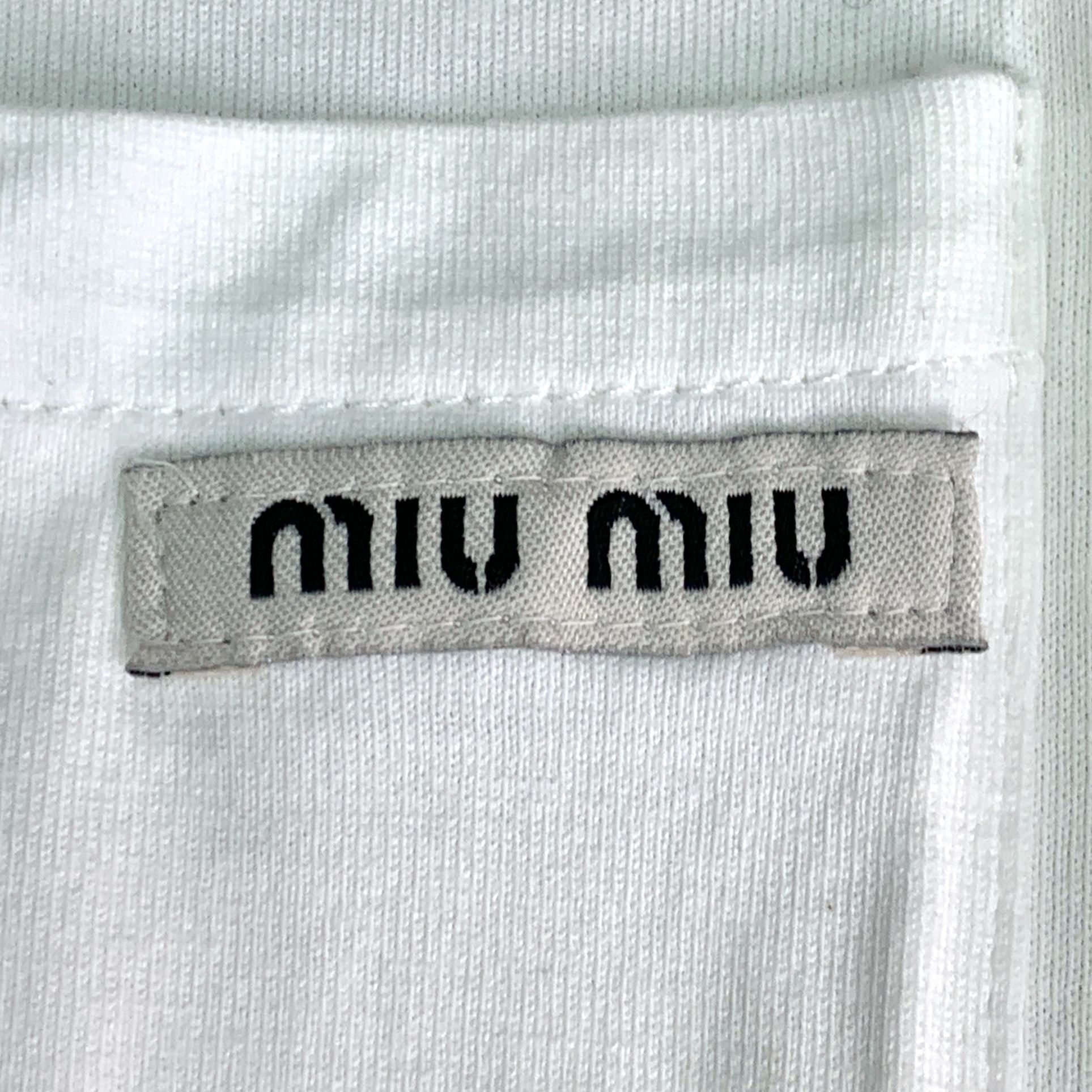 Miu Miu MiuMiu Colorblock Logo Cotton Short-Sleeve Dress (Size M) Size M / US 6-8 / IT 42-44 - 2 Thumbnail
