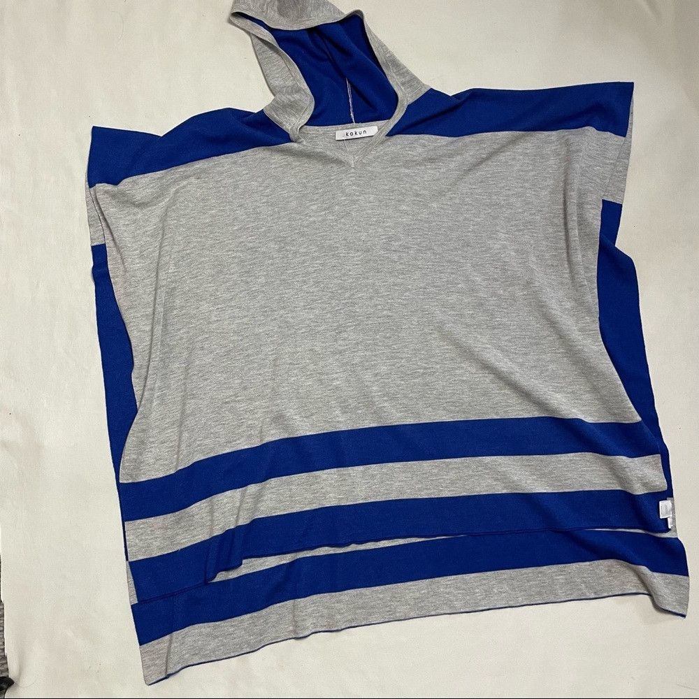 Other NWT New $238 Kokun Bamboo Cashmere Grey Blue Hooded Double- Size S / US 4 / IT 40 - 6 Thumbnail