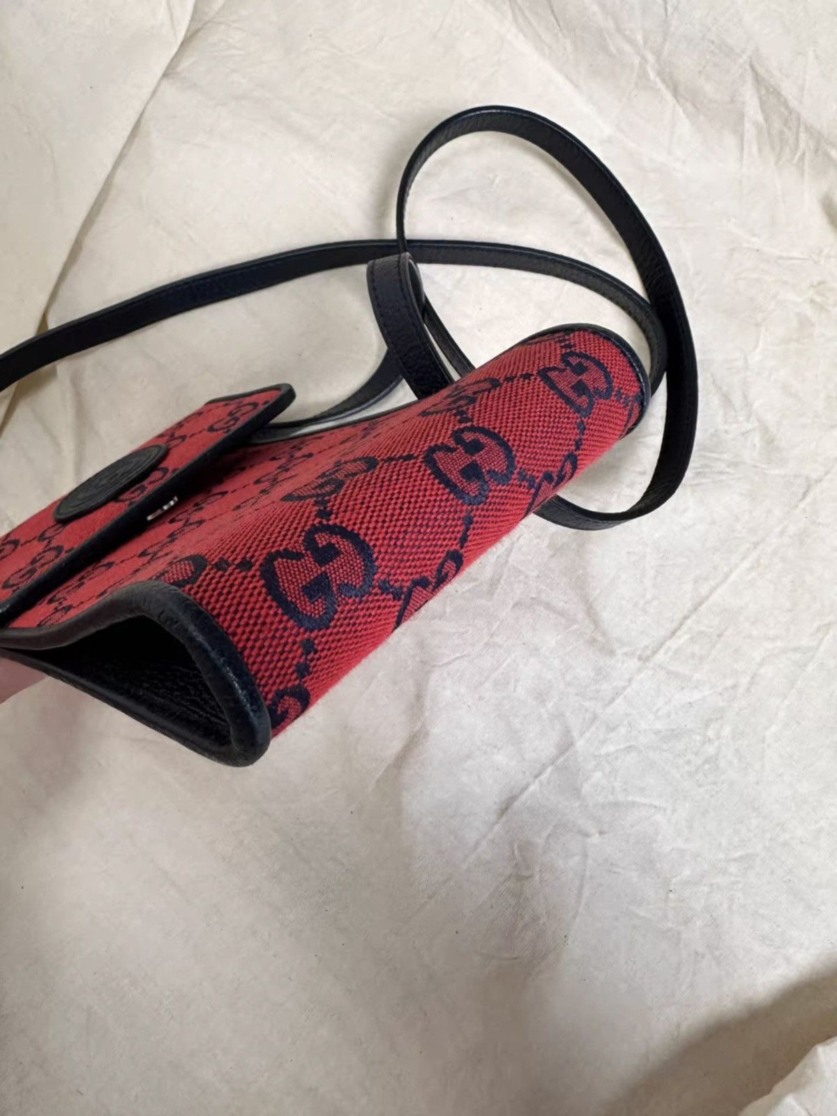 Gucci GUCCI Phone Case Shoulder Bag Canvas Red Size ONE SIZE - 9 Thumbnail