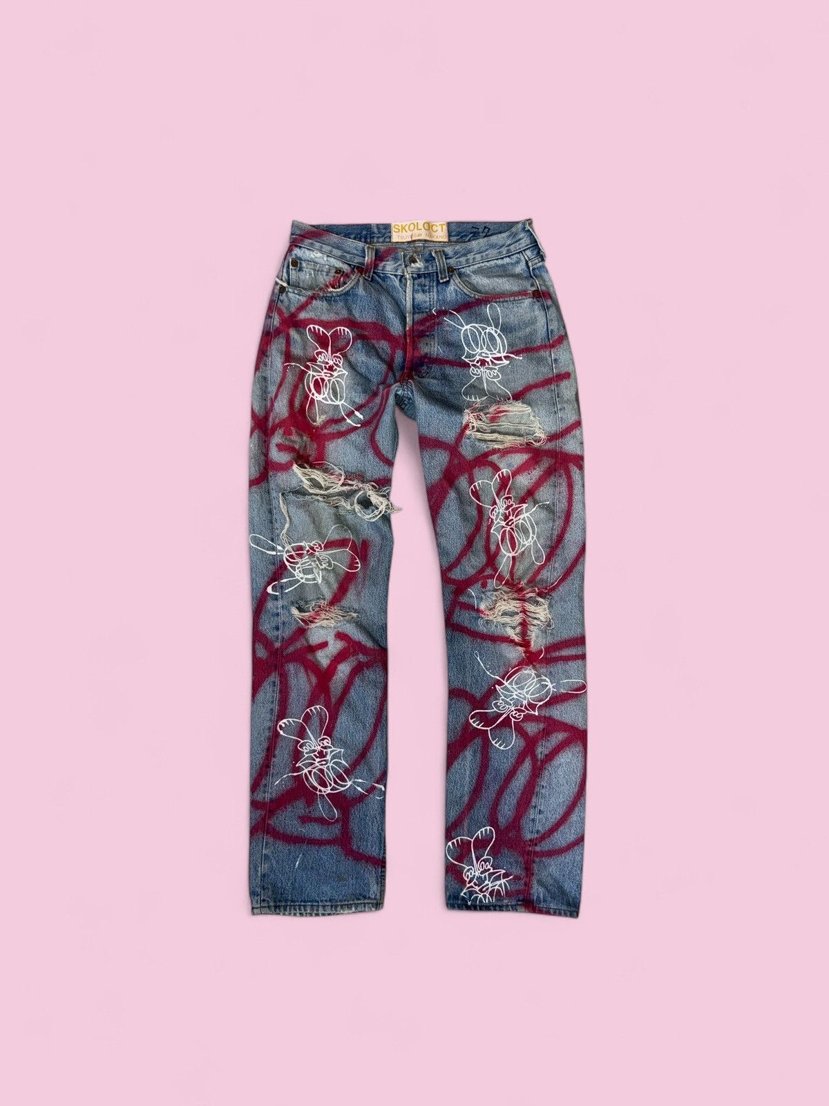 Skoloct skoloct hand painted levis Size US 29 - 1 Thumbnail
