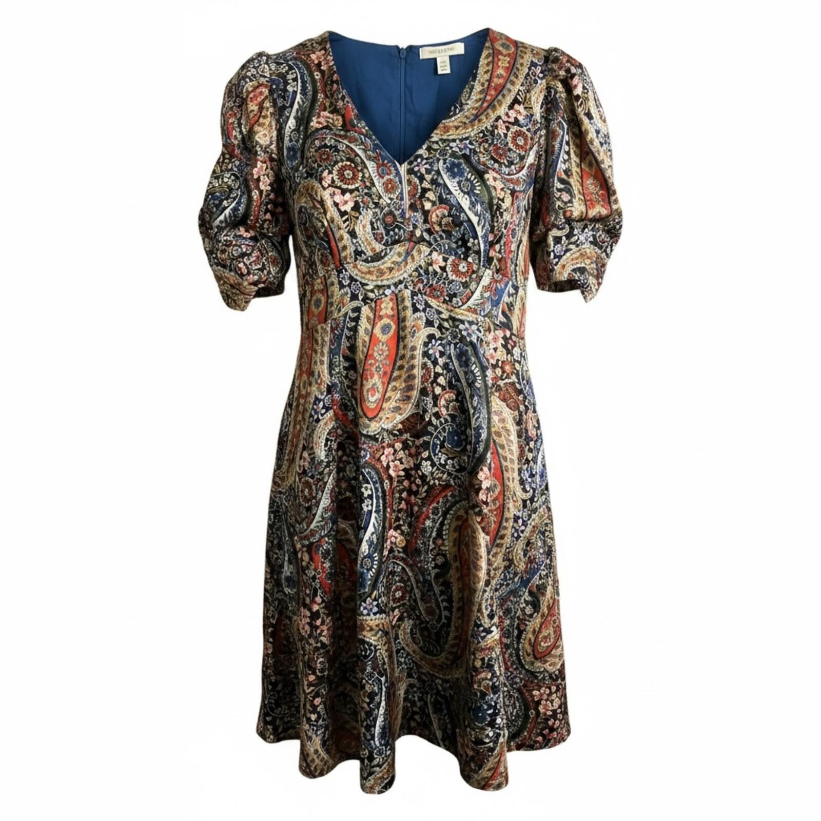 Cartoon Network Pre Loved Cato Boden Paisley Puff Sleeve Dress Size S / US 4 / IT 40 - 2 Thumbnail