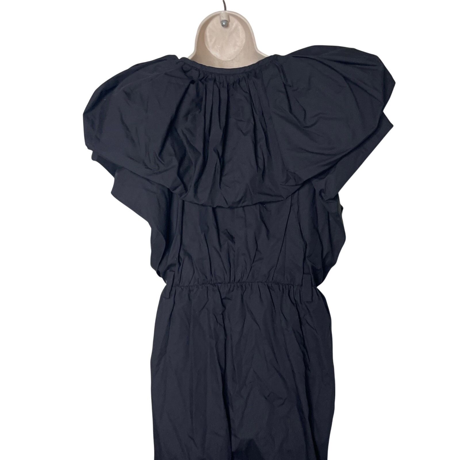 Other MANTU Black Deep V-Neck Ruffle Midi Dress no belt 46 US 10 Size L / US 10 / IT 46 - 9 Thumbnail