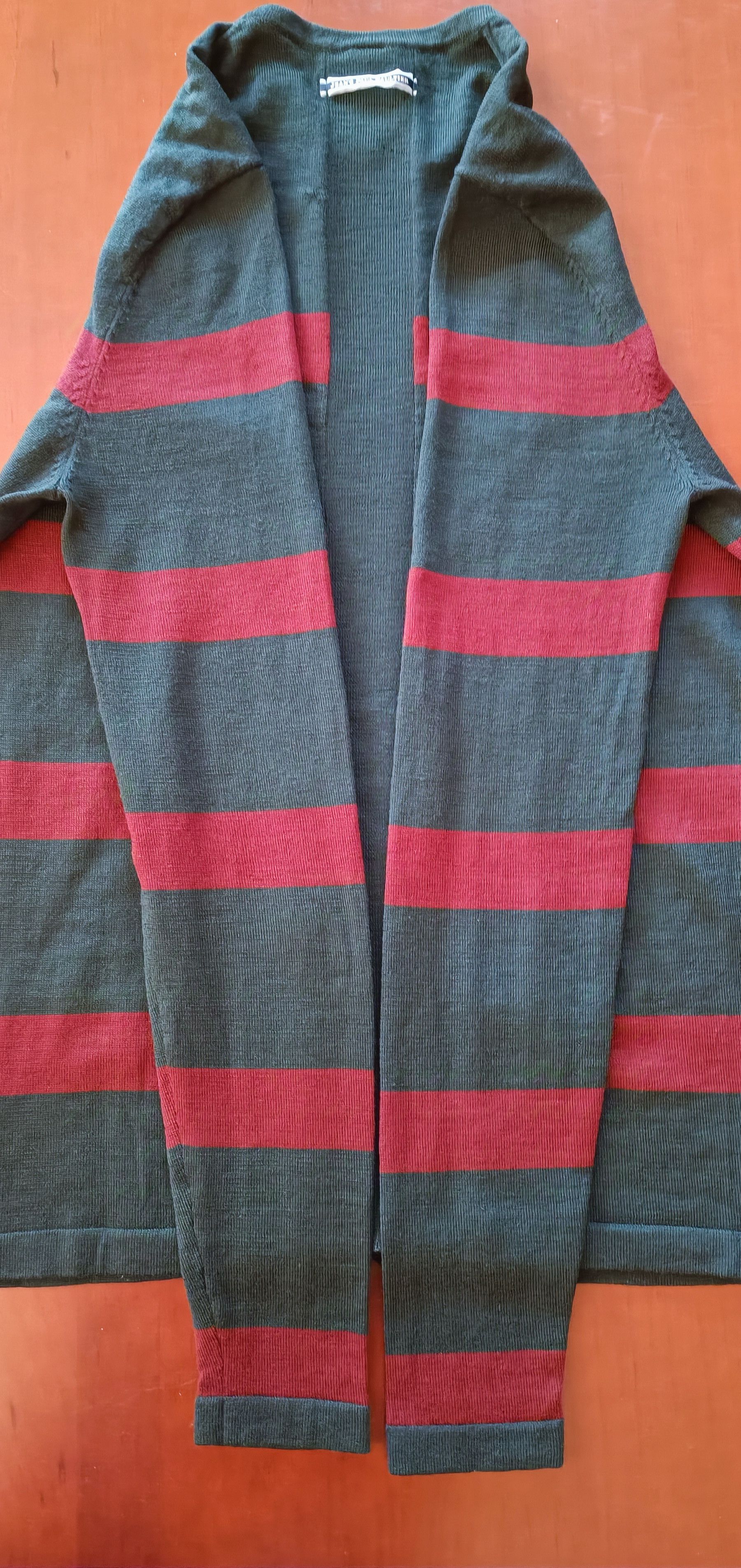 Jean Paul Gaultier Wool knit sweater in dark gray with red stripes Size US M / EU 48-50 / 2 - 25 Thumbnail