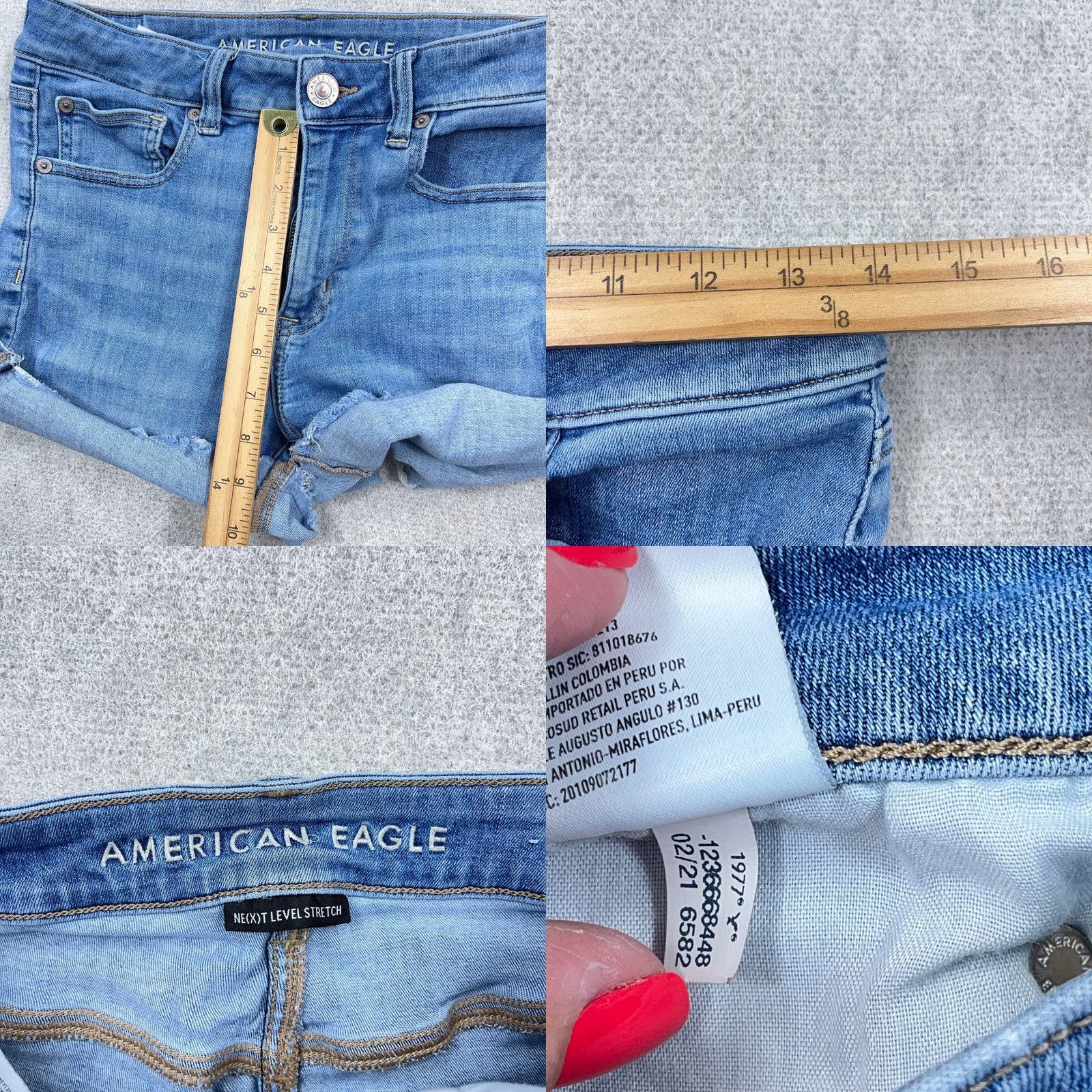 American Eagle Outfitters American Eagle Shorts Women 8 Med Wash Jean Cuffed Cut Off High Rise Shortie Size 30" / US 8 / IT 44 - 8 Thumbnail