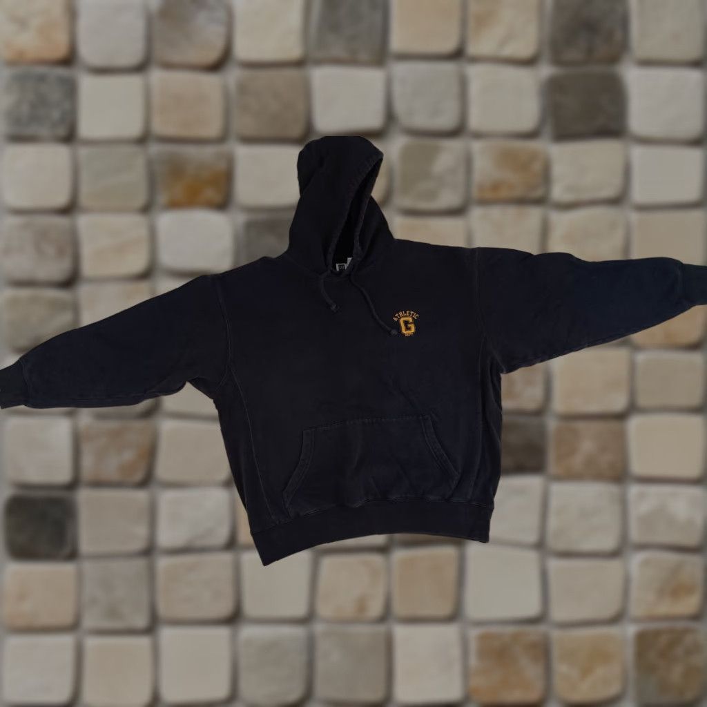 Gap VINTAGE Gap Hooded Sweatshirt Navy Athletic Reverse Weave Medium Pullover Crew Neck Long Sleeve Unisex Adults 90s Style Size US M / EU 48-50 / 2 - 1 Thumbnail