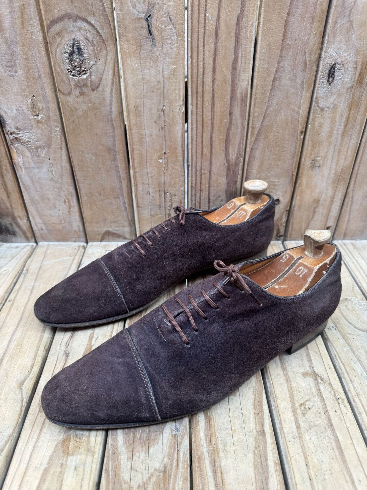 Gucci Gucci brown suede Leather Men's Dress Shoes UK 10.5 EUR 44.5 Size US 11 / EU 44 - 8 Thumbnail