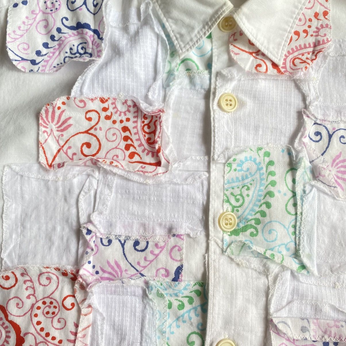Comme des Garcons × Comme des Garcons Homme Vintage 2003 Paisley Patchwork Shirt Size US S / EU 44-46 / 1 - 4 Thumbnail