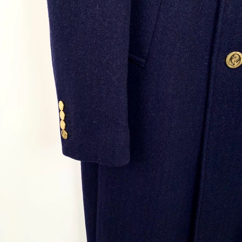Thom Browne Thom Browne Dark blue wool lapel single-breasted coat 2503- Size US M / EU 48-50 / 2 - 4 Thumbnail