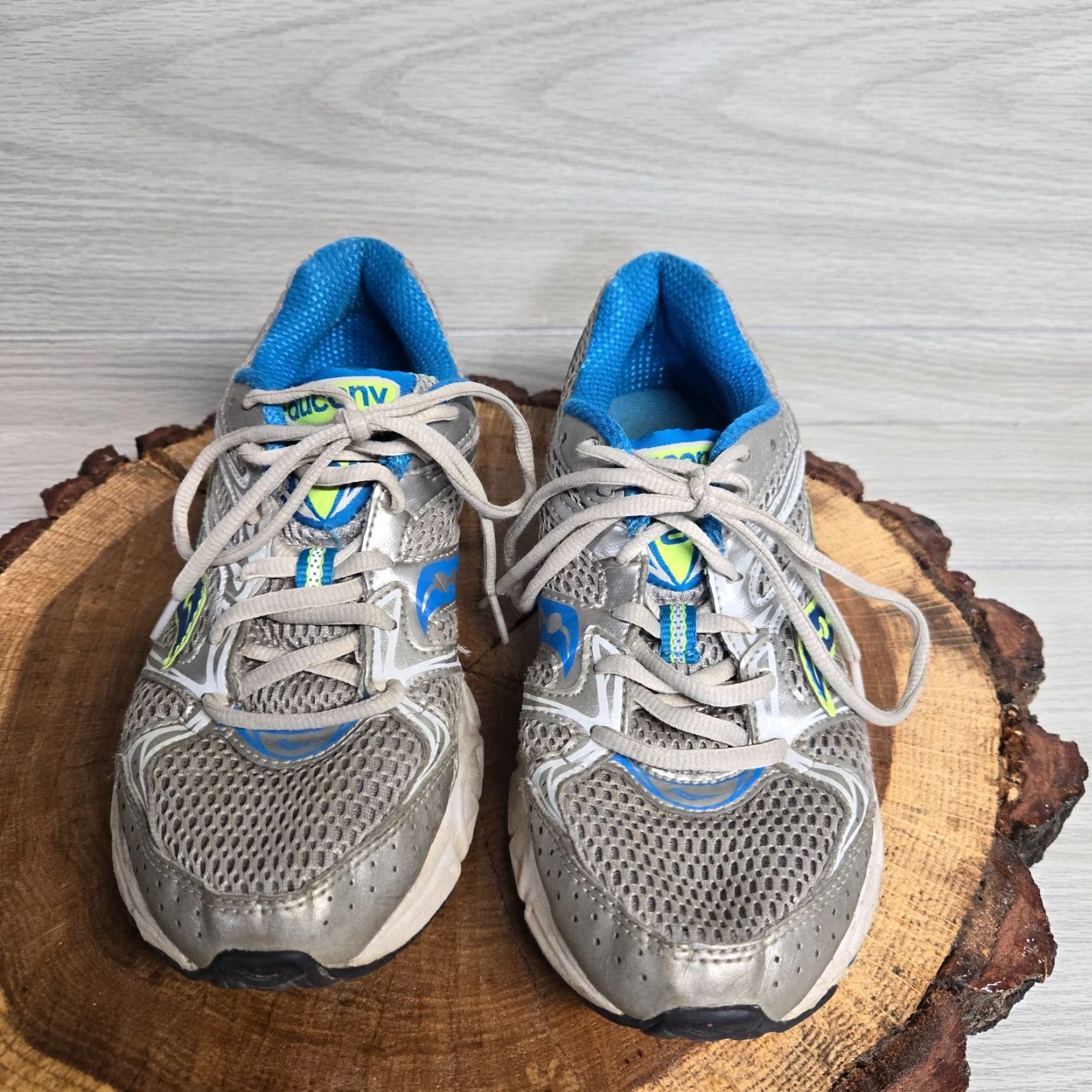 Saucony Saucony Cohesion 6 Running Shoes Women's US 8 White Steel Blue Lime Athletic Shoes Size US 8 / IT 38 - 3 Thumbnail