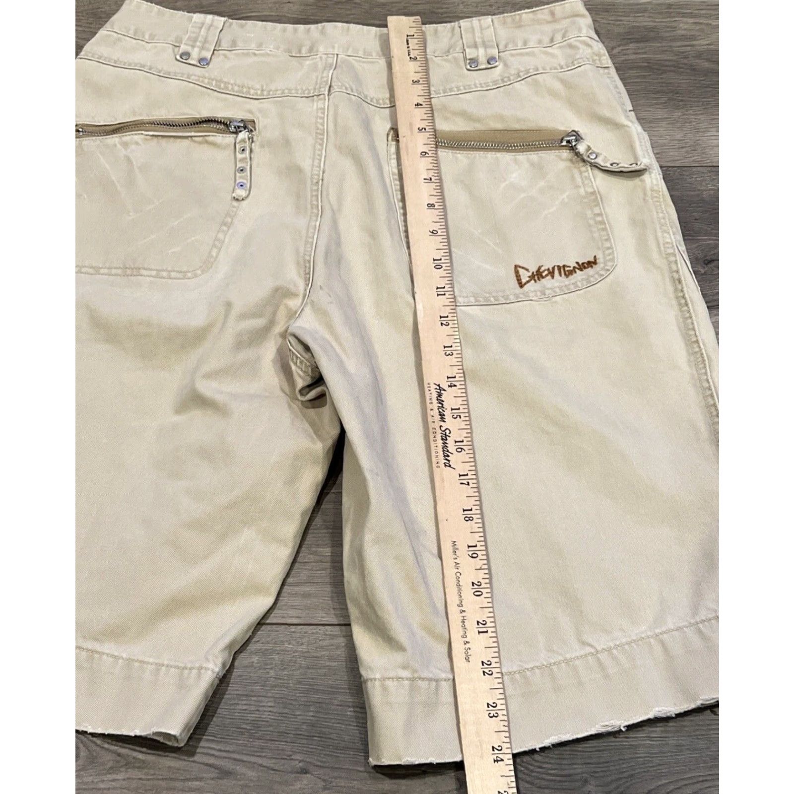 Vintage VINTAGE CHEVIGNON Denim Shorts Casual Cargo 30 Khaki Blue 80s 90s American Mens Size US 30 / EU 46 - 3 Thumbnail