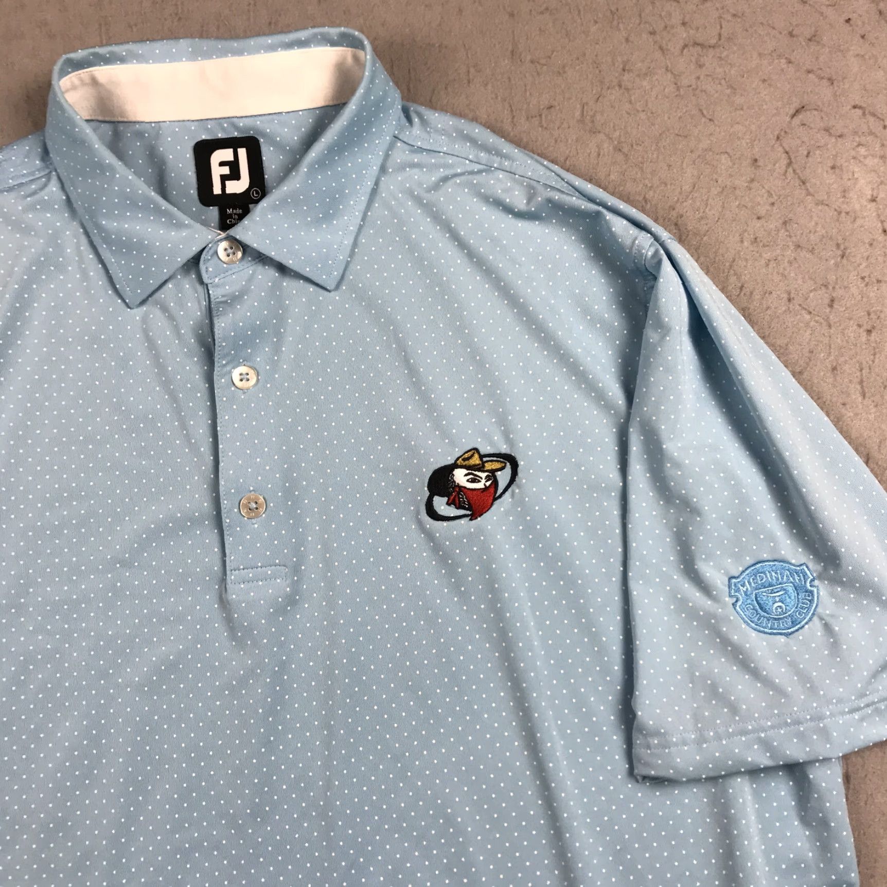 Footjoy FootJoy Polo Shirt Mens L Blue Polka Dot Golf Shirt Polo Shirt Nike Size US L / EU 52-54 / 3 - 2 Thumbnail
