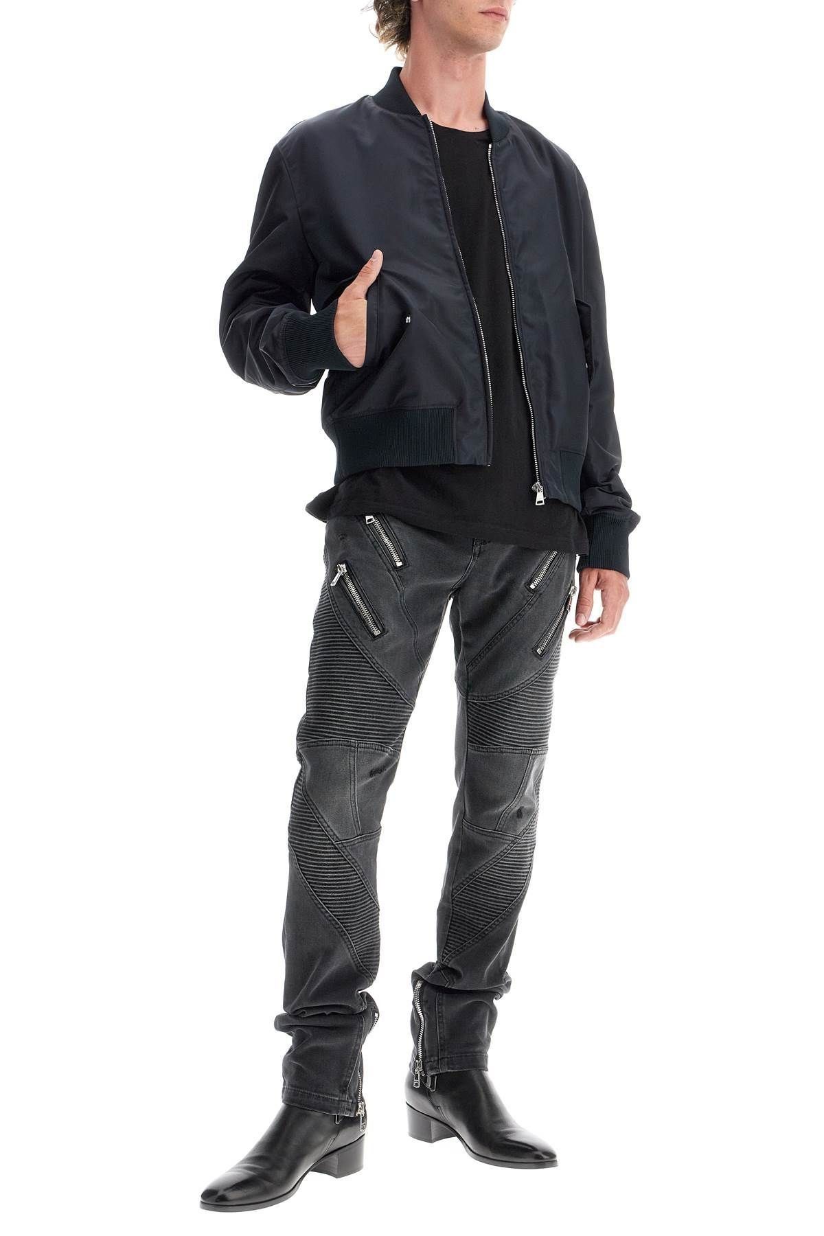 Balmain o1s1wg111025 Slim Fit Biker Jeans in Black Size US 34 / EU 50 - 2 Thumbnail