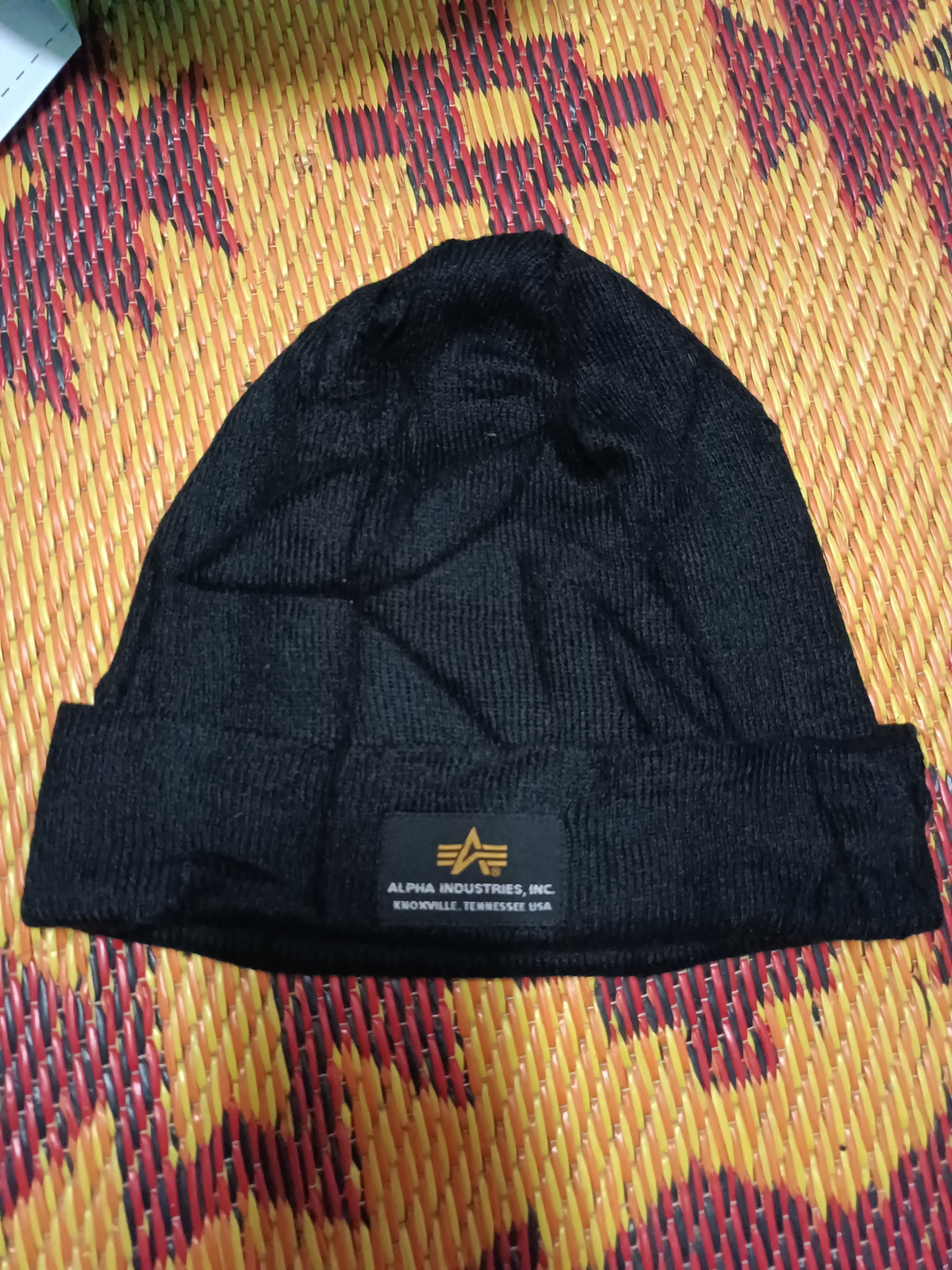 image of Alpha Industries Wool Beanie / Snow Hat / Snow Cap in Black, Men's