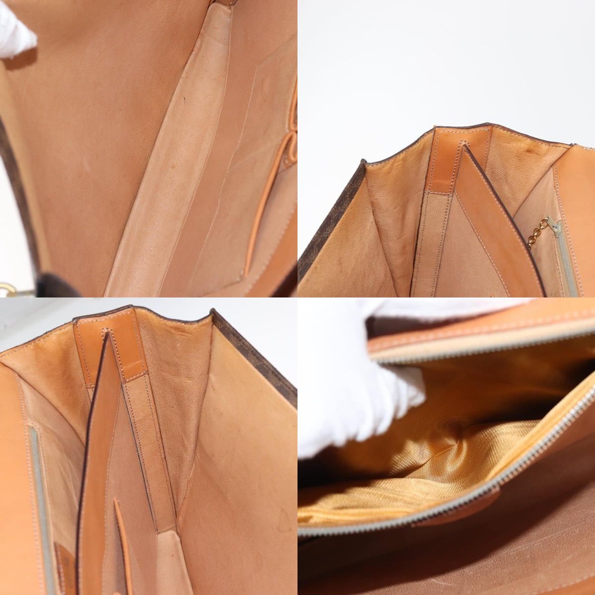 Celine CELINE Macadam Canvas Hand Bag Pvc Leather Brown Gold Size ONE SIZE - 13 Thumbnail
