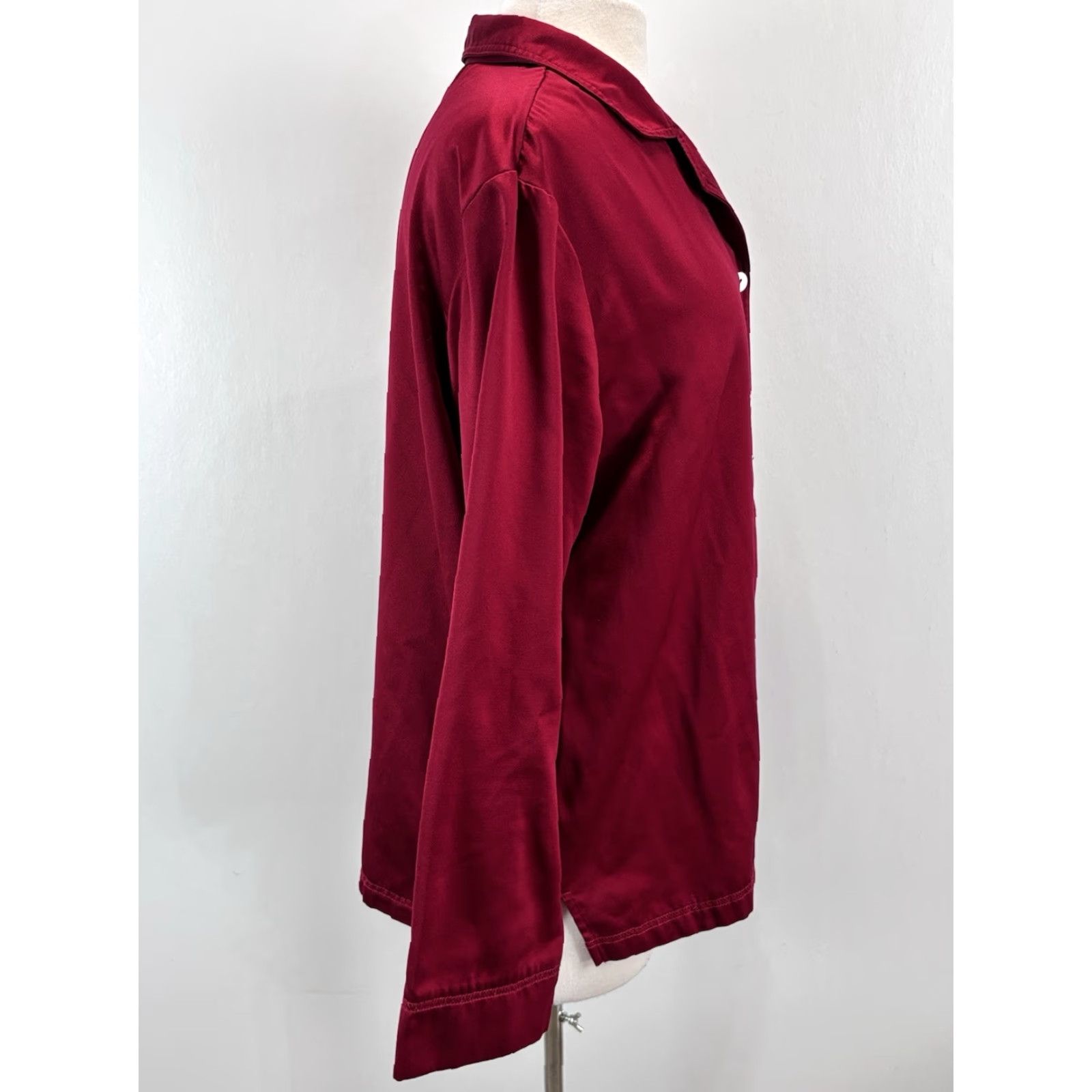 Vintage Appleseeds 2 Pc Red Satin Pajama Set Sz Large Women’s Shirt Pants READ Size L / US 10 / IT 46 - 5 Thumbnail