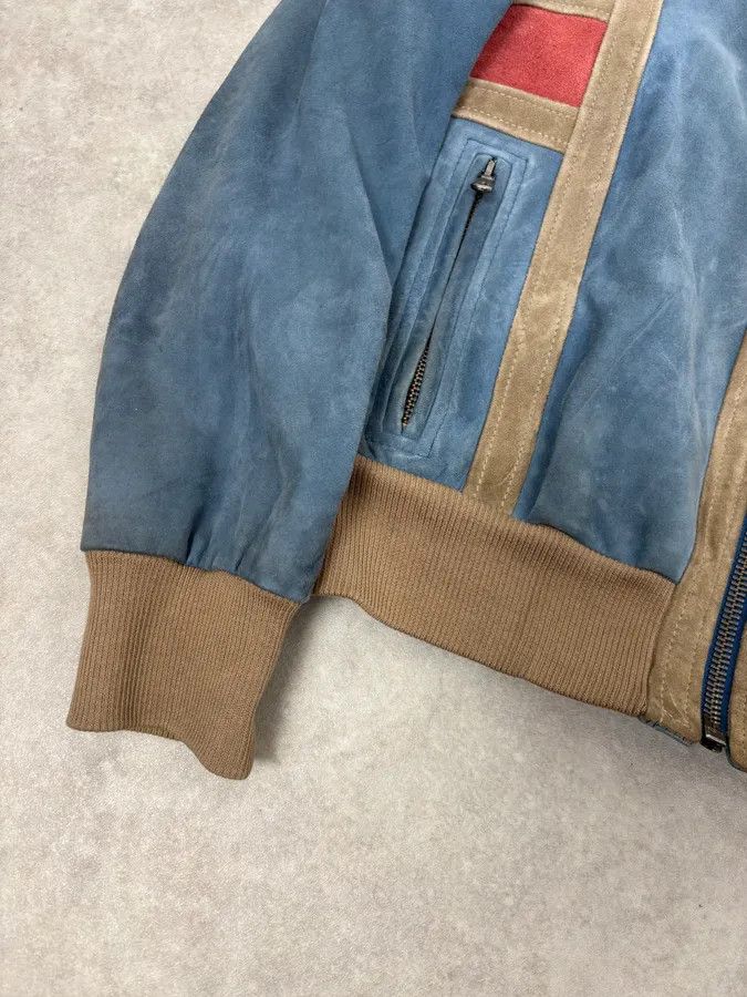 Dolce & Gabbana SS2007 Dolce & Gabbana Blue & Beige Suede Leather Jacket Size US M / EU 48-50 / 2 - 10 Thumbnail