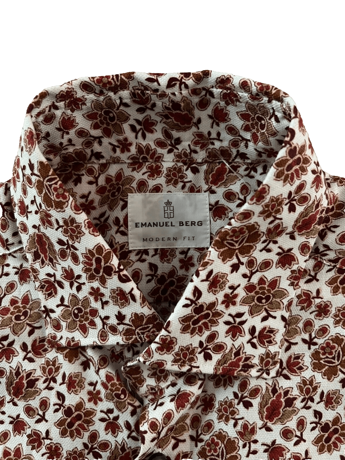 Other Emanuel Berg MCR-Mr Crown Floral Modern Fit Shirt 40/15.75 Size US XXS / EU 40 - 2 Thumbnail
