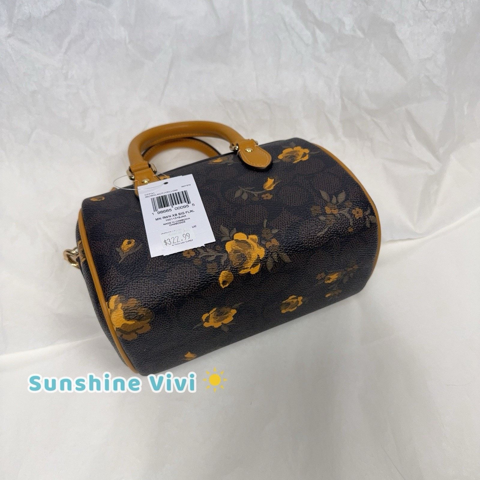 Coach NWT Coach Mini Rowan Crossbody Bag Floral CCF31 Yellow Size ONE SIZE - 4 Thumbnail