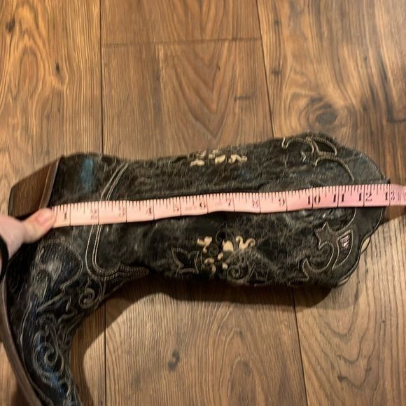 Corral Corral Vintage Black Goat Leather Snake Western Cowboy Cowgi Size US 9 / IT 39 - 14 Thumbnail
