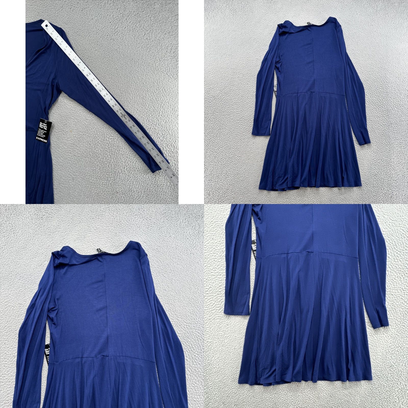 Express Express Shirt Dress Women’s Long Sleeve Navy Blue V Neck Size L NEW Size L / US 10 / IT 46 - 8 Thumbnail
