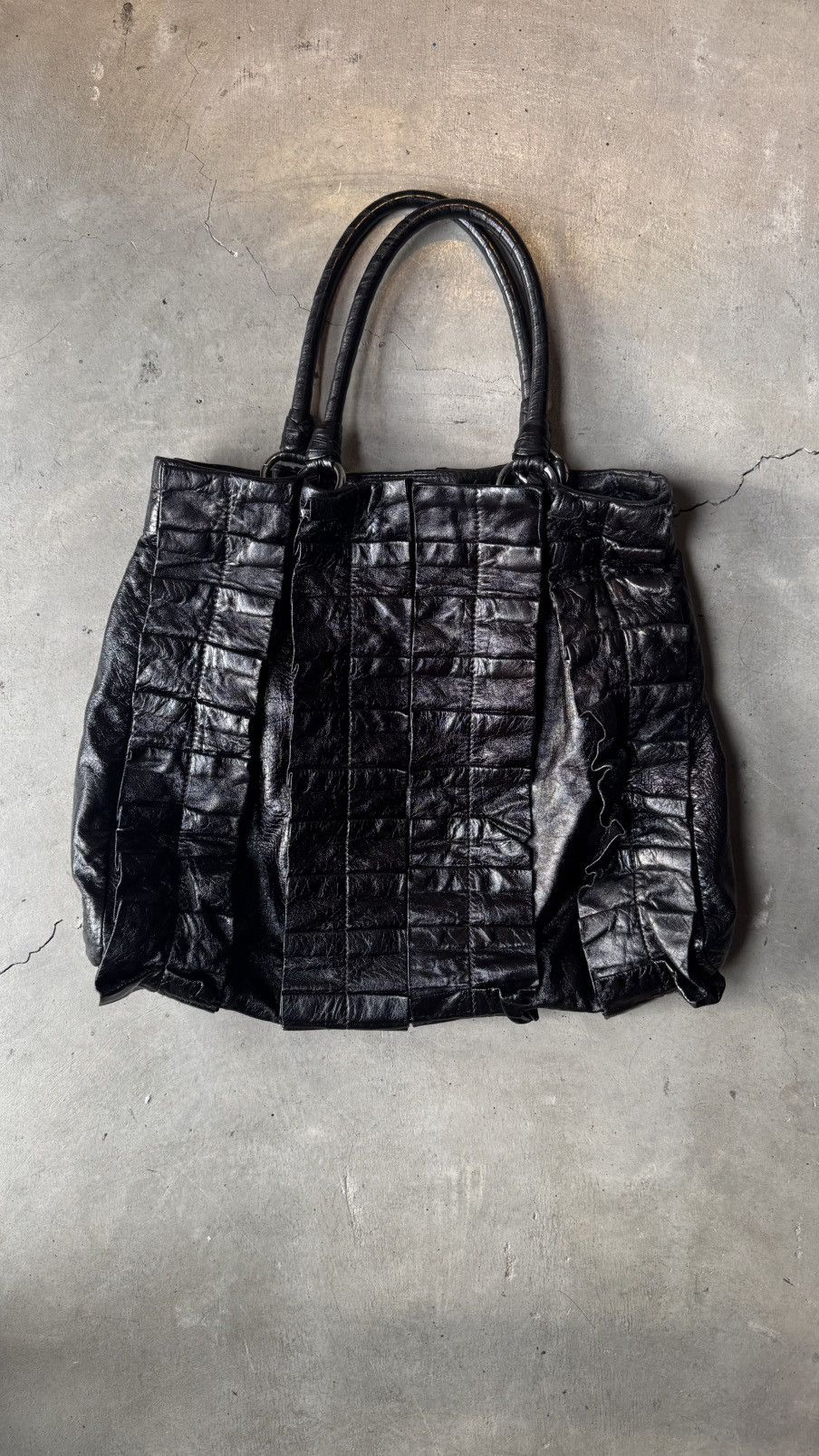Miu Miu MIU MIU Black Leather Vitello Lux Pleated Size ONE SIZE - 1 Thumbnail
