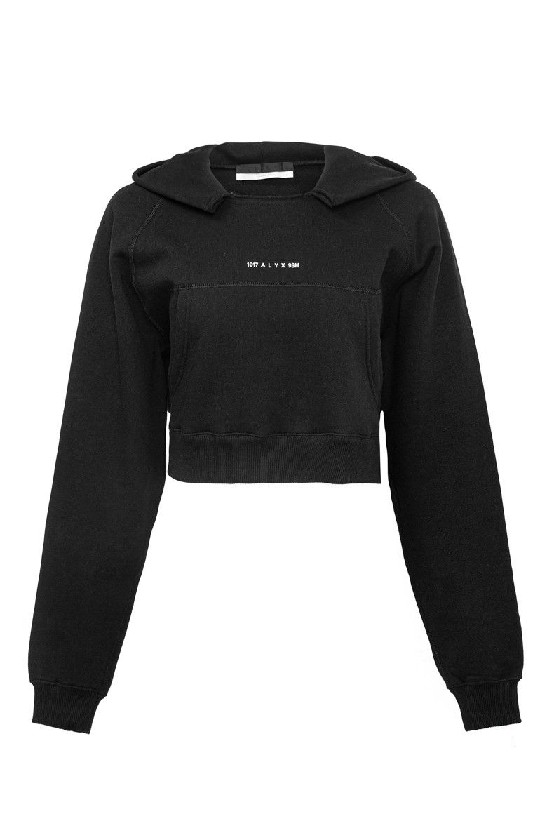 Image of 1017 Alyx 9Sm O1Mle0424 Cropped Hoodie In Black, Women's (Size XS)