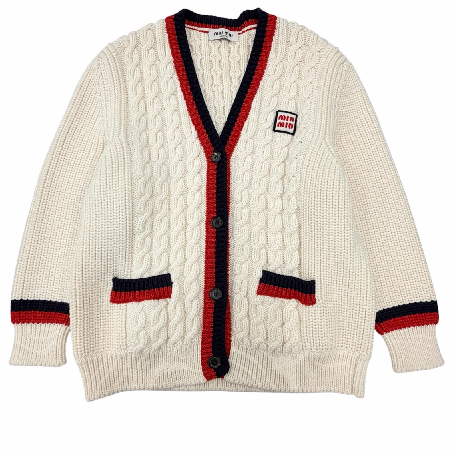 Miu Miu Miu Miu Miu Miu Wool Cardigan Textile Tops MMF665 DUTY FREE for USA Size ONE SIZE - 1 Thumbnail