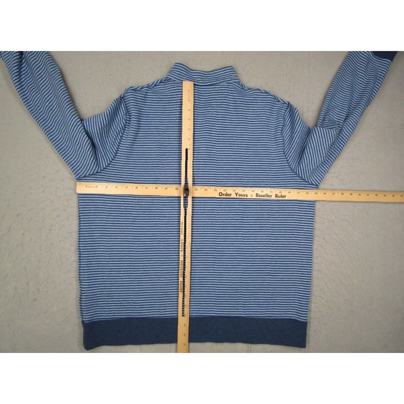 Polo Ralph Lauren Polo Ralph Lauren Sweater Men XL Blue Striped 1/4 Zip Pullover Cotton Blend Casual Outdoor Mens Size US XL / EU 56 / 4 - 5 Thumbnail