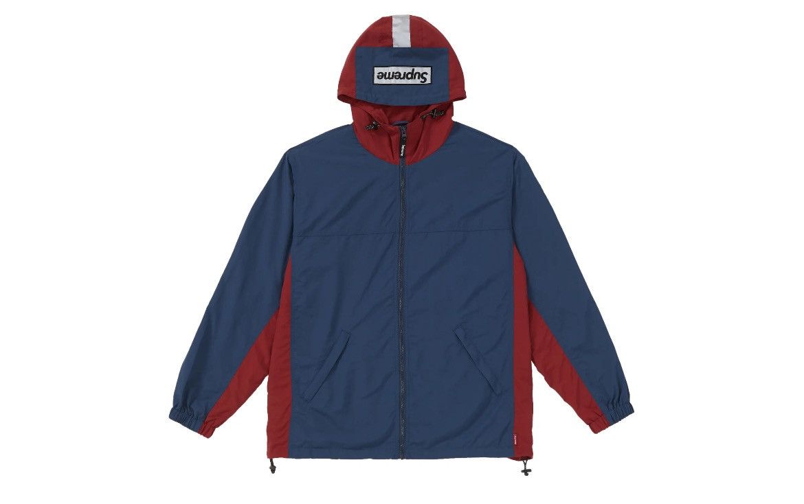image of Supreme Box Logo 2 Tone Zip Up Jacket in Blue, Men's (Size Medium)