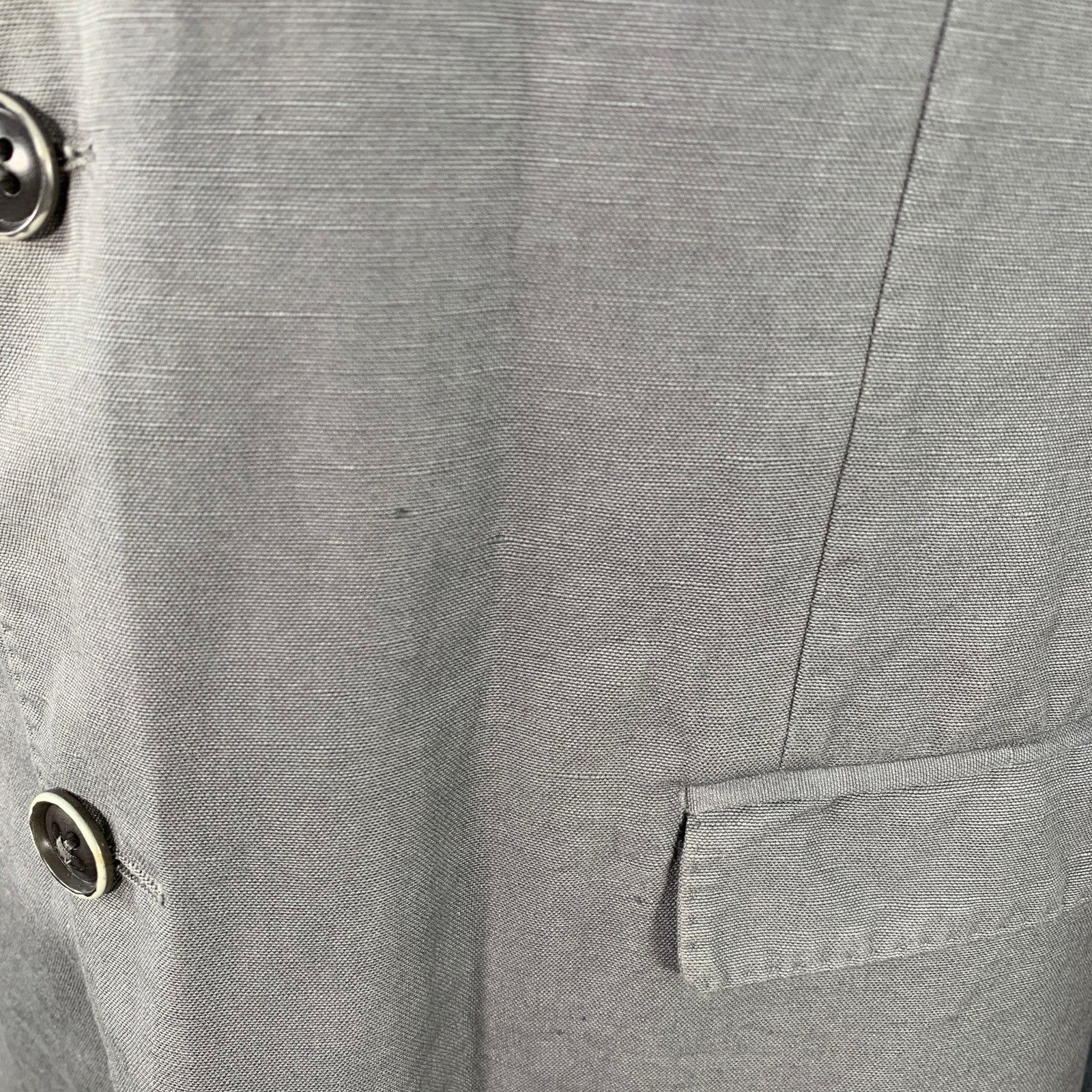 Dolce & Gabbana DOLCE & GABBANA Grey Cotton Linen Notch Lapel Sport Coat Size 42R - 5 Thumbnail