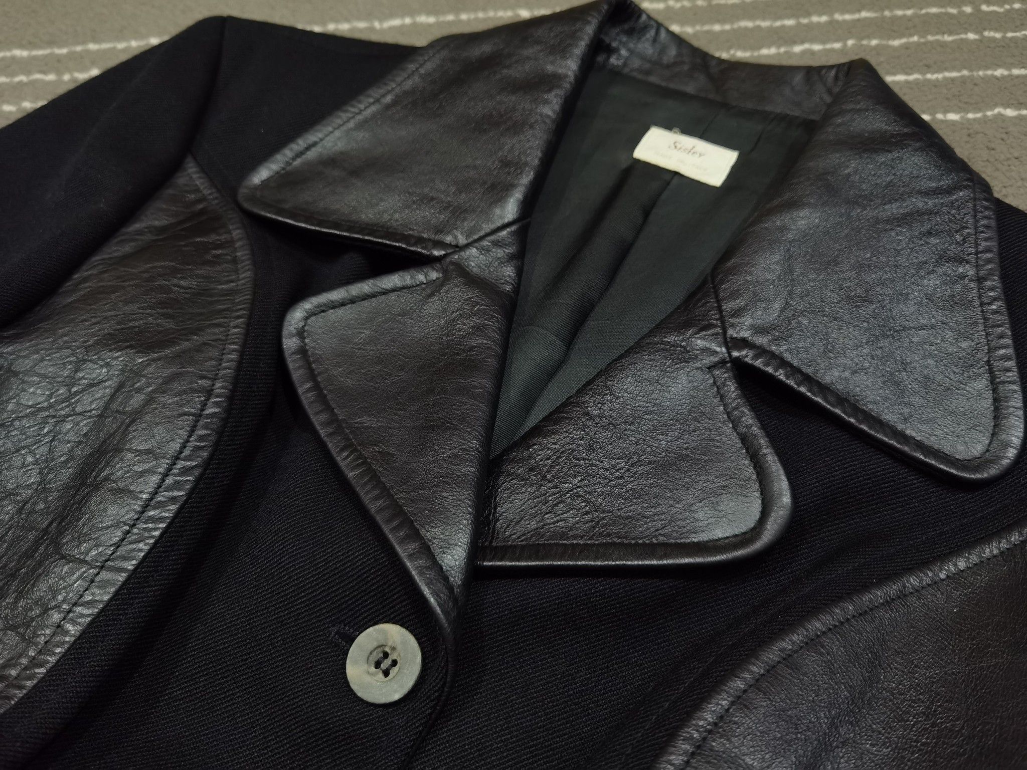 Sisley Sisley PARIS vintage leather wool designer BLAZER XS 8149 Size XS / US 0-2 / IT 36-38 - 6 Thumbnail