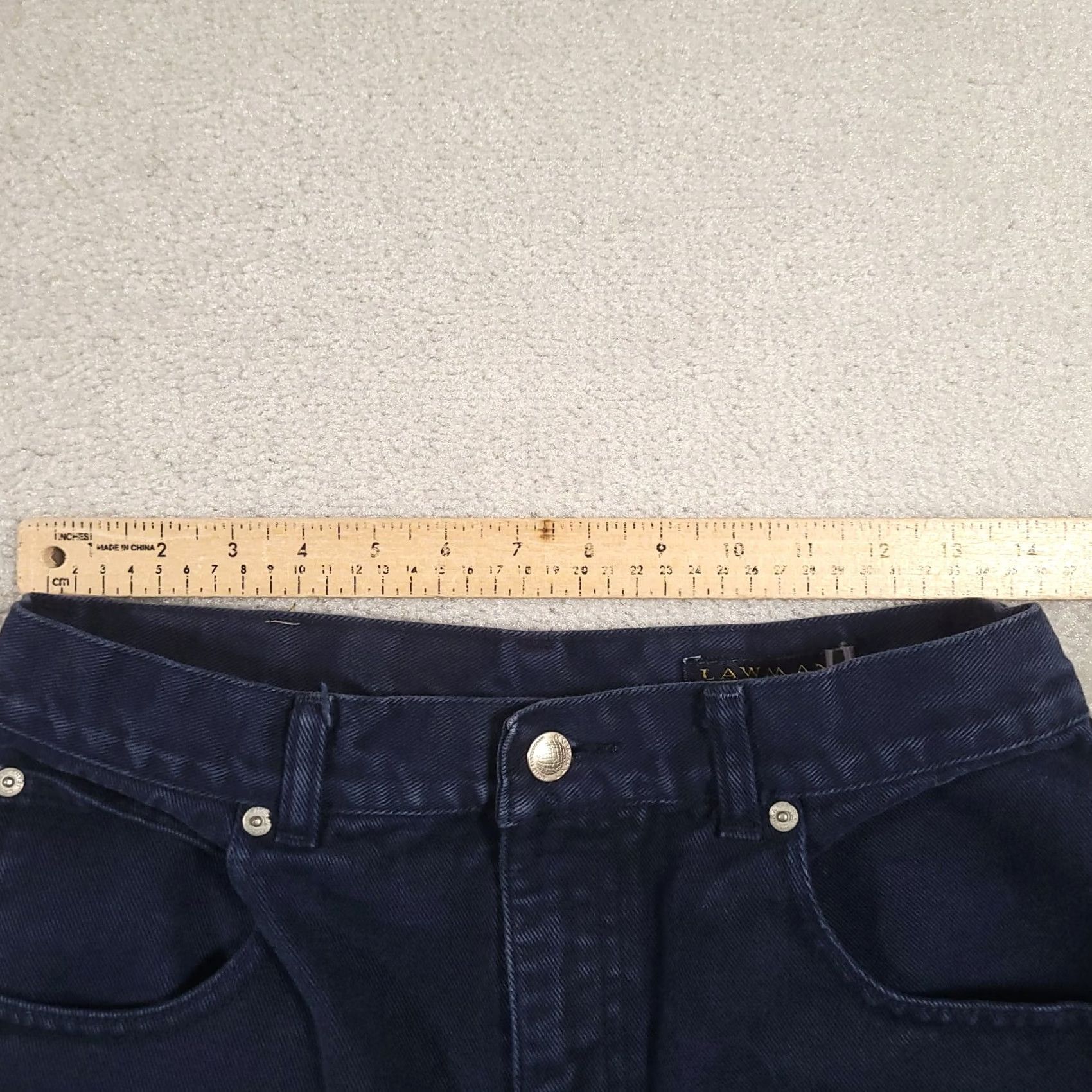 Vintage VINTAGE Lawman Womens High Rise Blue Denim Jeans Size 13 Western Hemmed 5-Pocket Design Straight 90s Cowgirl Retro Jeans Size 34" / US 12 / IT 48 - 2 Thumbnail