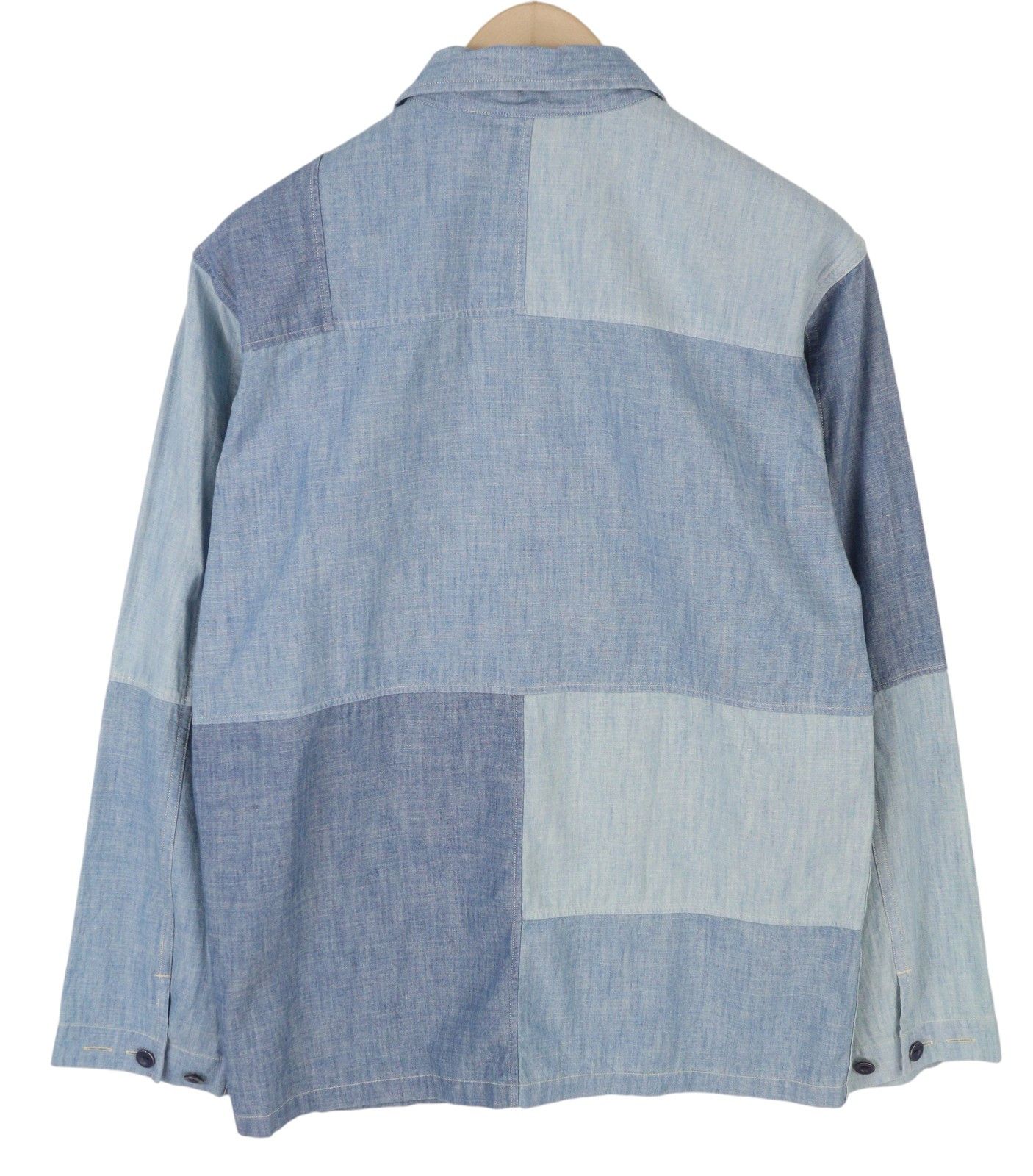 Ralph Lauren S Blue Faded Patchwork Button-Up Spread Shirt 86998 Size US S / EU 44-46 / 1 - 2 Thumbnail