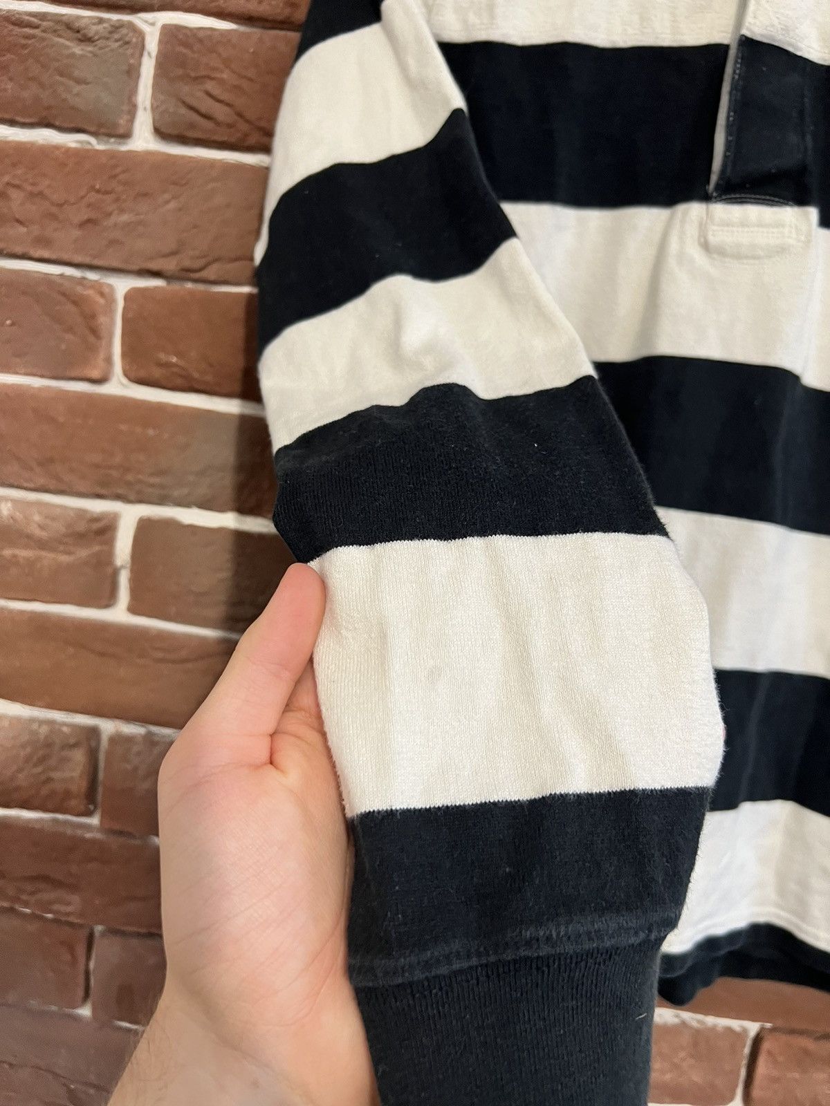 Polo Ralph Lauren × Ralph Lauren × Vintage Polo Ralph Lauren Vintage Rugby Longsleeve Striped Hype Rare Size M / US 6-8 / IT 42-44 - 8 Thumbnail